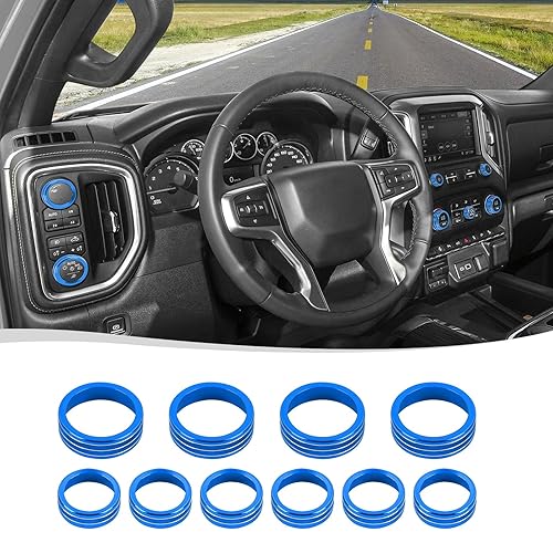 Voodonala Silverado2019-2021 - Juego de cubierta de anillo para interruptor de consola central compatible con Chevy Silverado 2019-2021 (10 piezas,