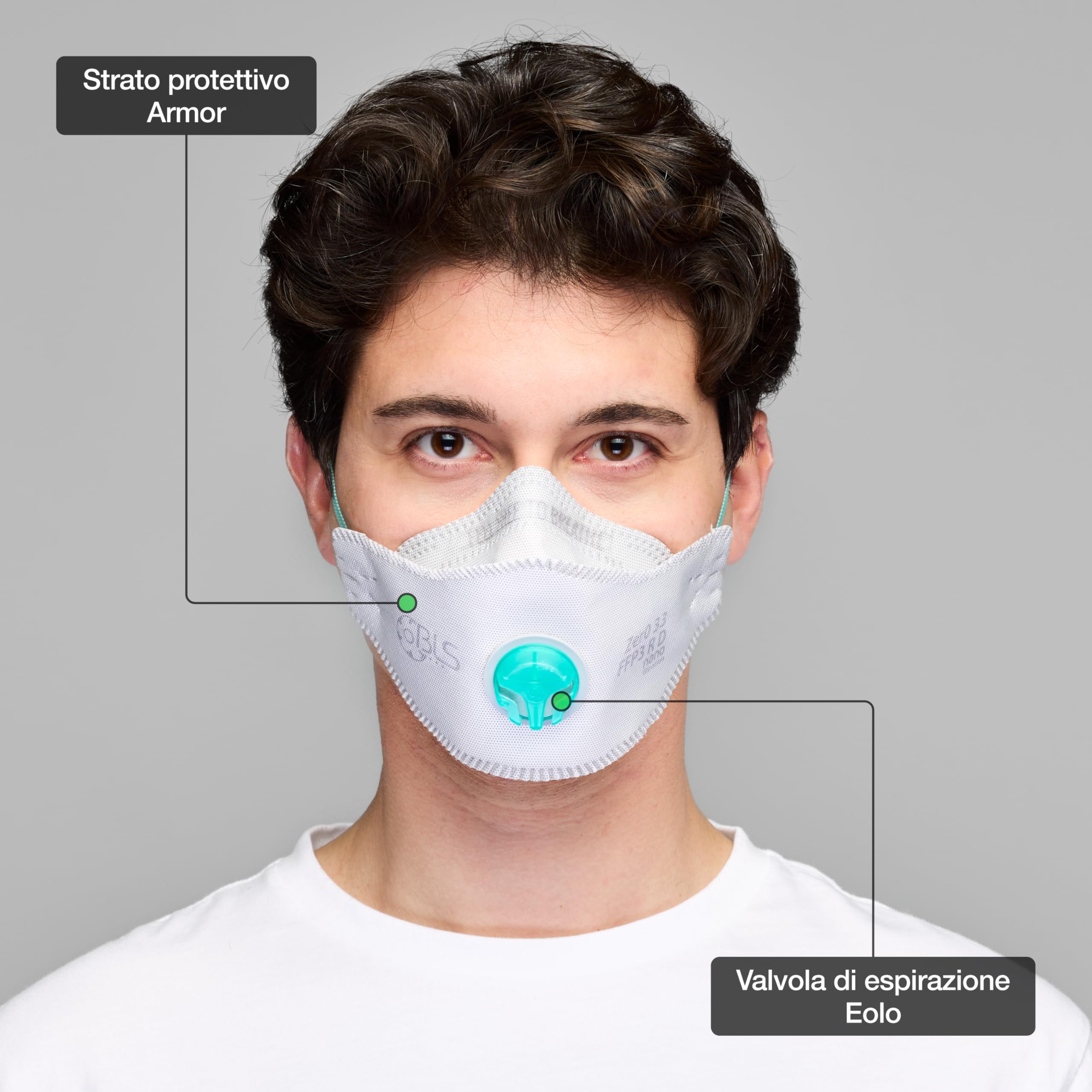 BLS Zer0 33 Facciali Filtranti Riutilizzabili FFP3 R D | Mascherine Piatte con Valvola di Espirazione e Imbustamento Singolo | Per Polveri, Falegnameria, Edilizia, Saldatura e Fai da Te