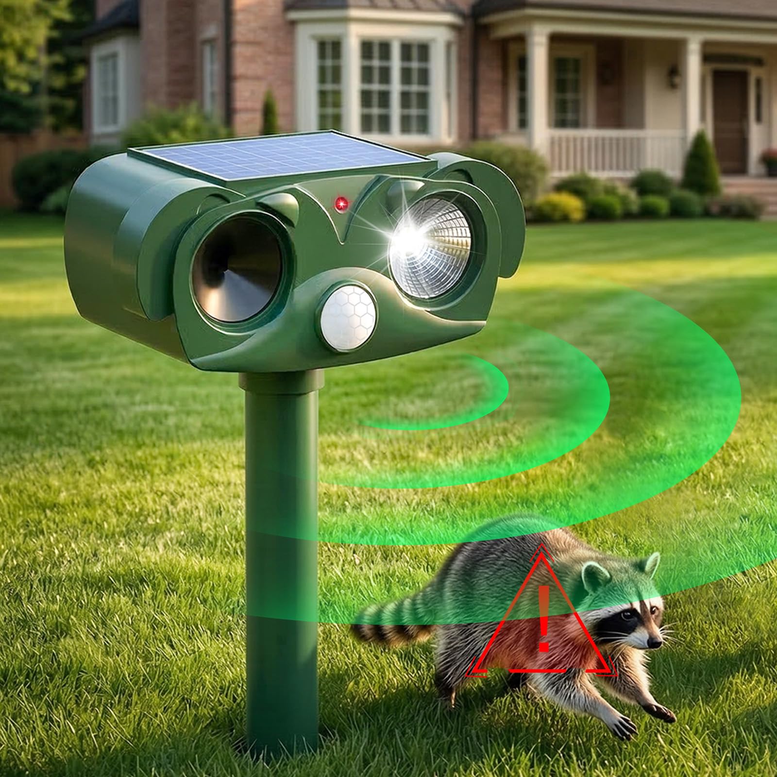 Cat Repellent for Gardens UK, Solar Cat Scarer for Outdoor Garden with Strobe Light & Infrared Sensor, Waterproof Animal Deterrent for Repelling Foxes, Dogs, Squirrels, Birds, Moles... (1)