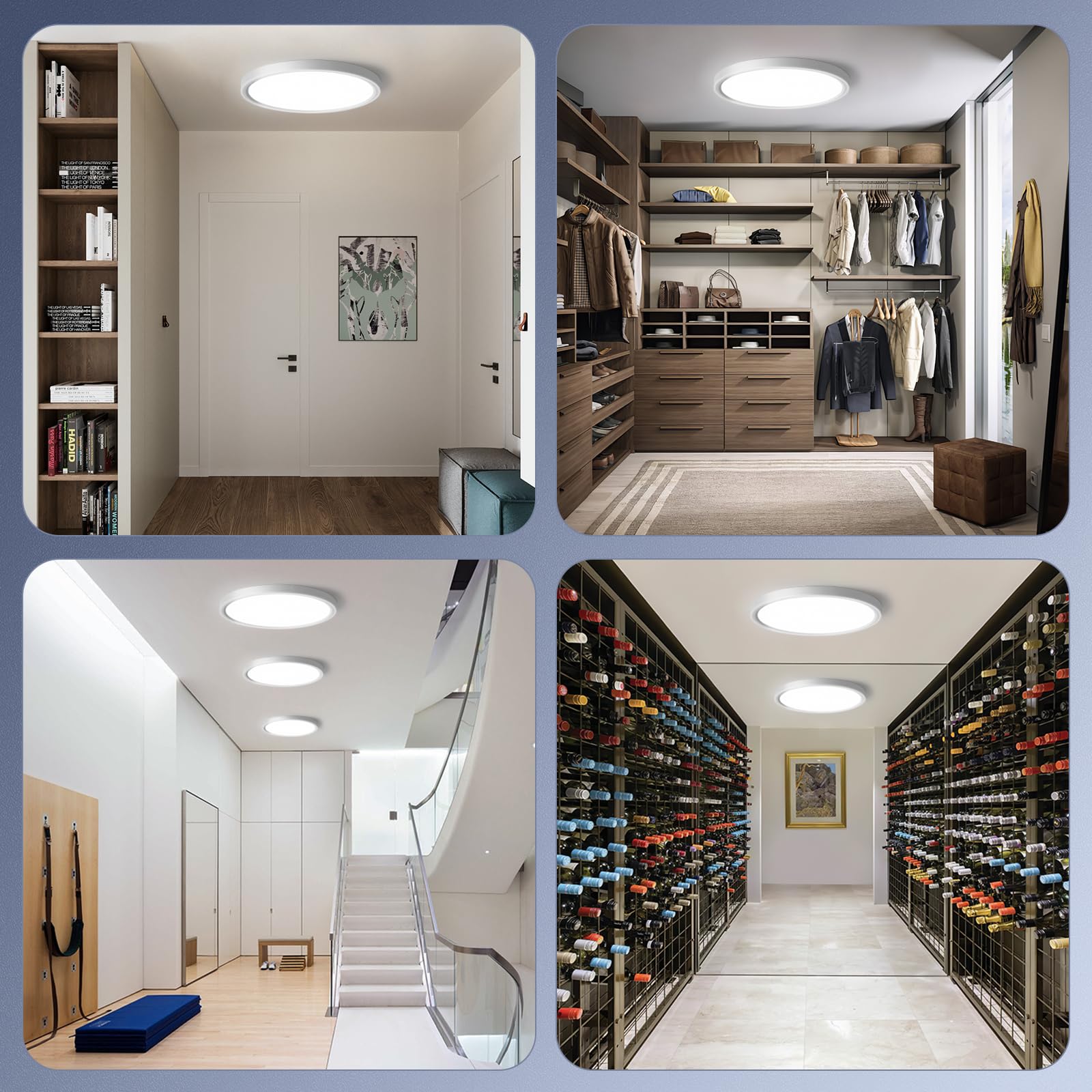 8 Stücke LED Deckenleuchte mit Bewegungsmelder, 18W Deckenlampe mit Radar Bewegungssensor Innen, 4000K Neutralweiß Deckenleuchte LED Lampe Ultraflach für Flur Treppe Küche Balkon Abstellraum, φ23CM