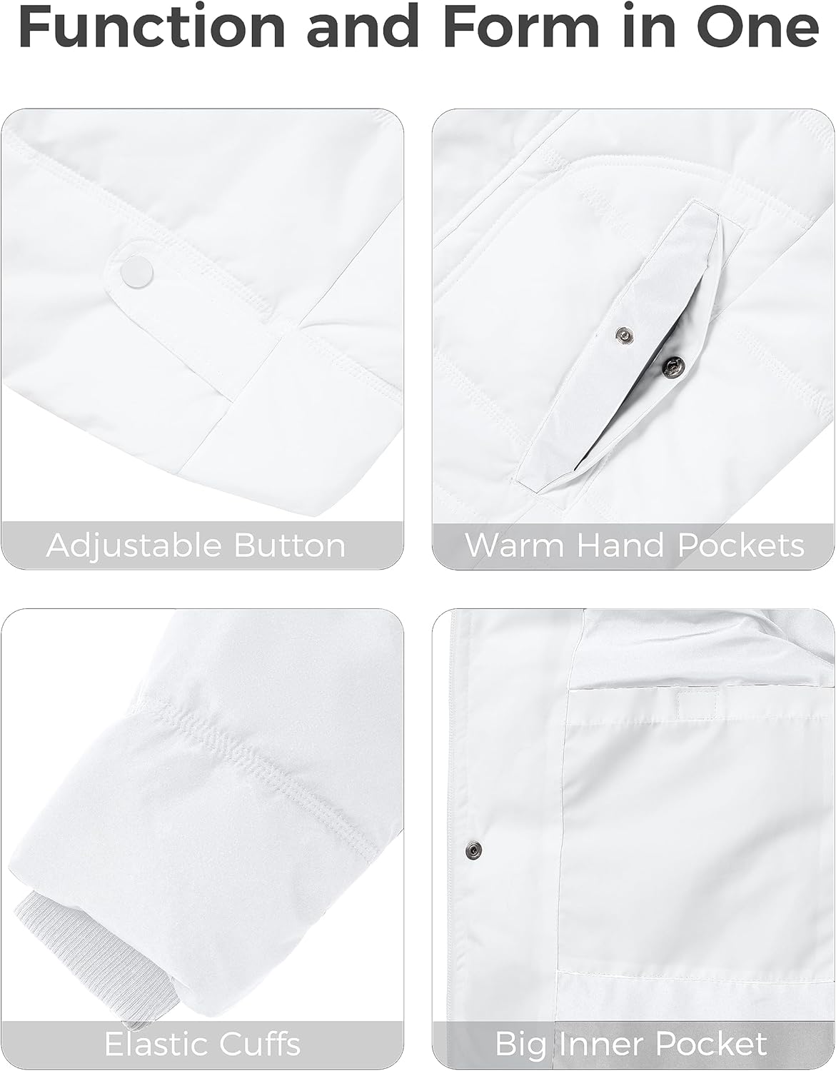 Wantdo Men's Winter Puffer Coat Casual Fur Hooded Warm Outwear Jacket - Image 6