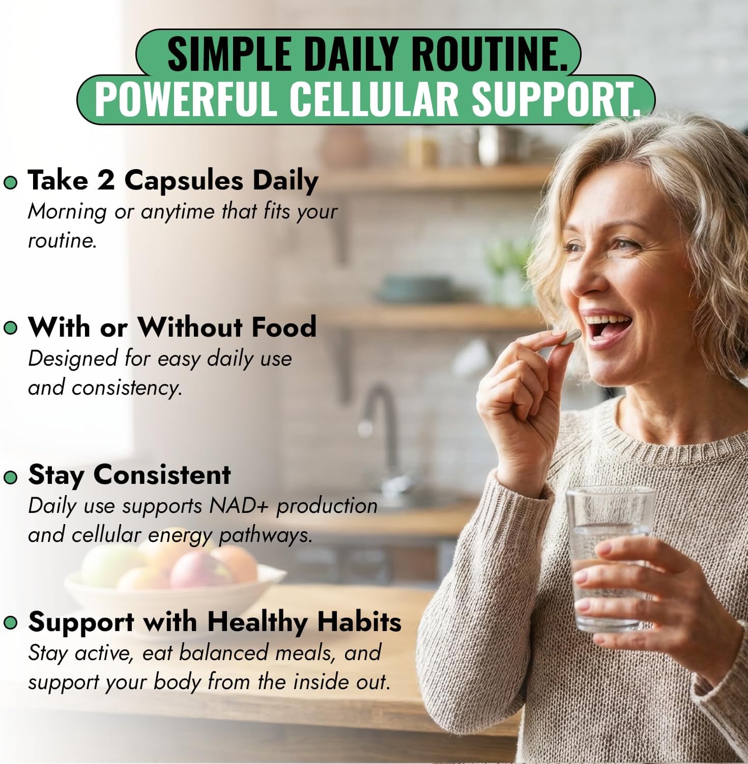 Benevolent Advanced NMN Supplement 1000mg (98% Purity) – 5-in-1 NMN Longevity Matrix with Zynamite® & PQQ for Increased NAD+ Levels, Cellular Energy, Cognitive & Healthy Aging – 60 Vegan Capsules