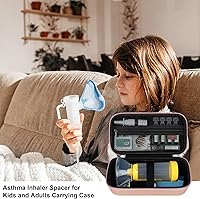 Vista 7 de Estuche de transporte para inhalador de asma, espaciador de inhalador para niños y adultos, máscaras, soporte para inhaladores, bolsa organizadora