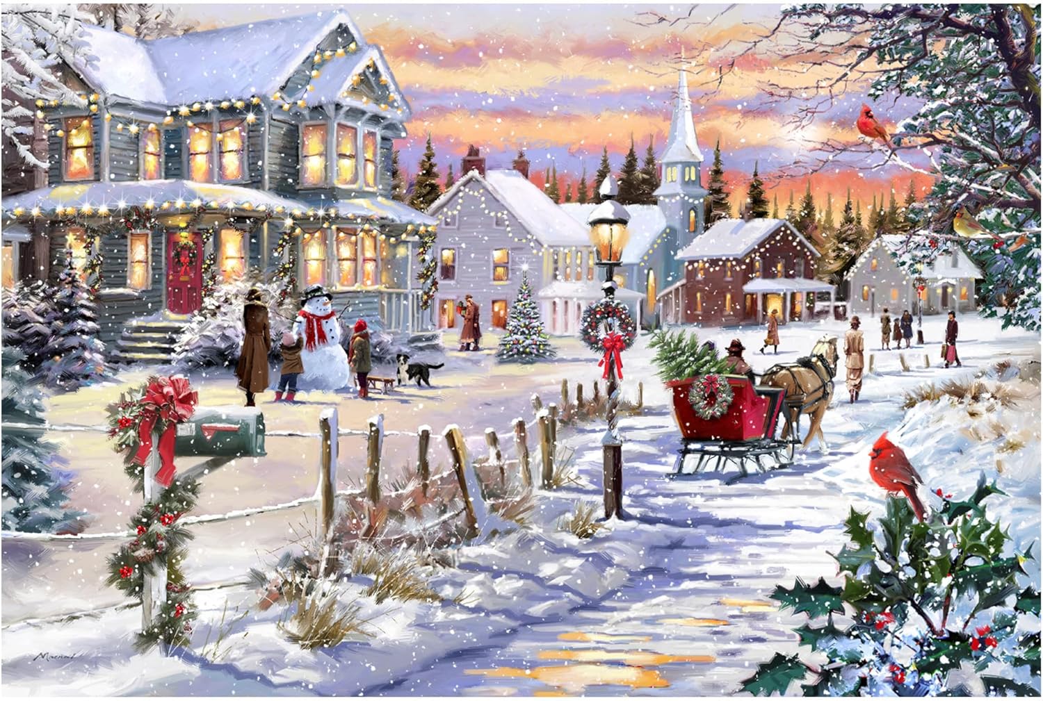 The Macneil Studio 'Bringing Home The Tree' Canvas Art