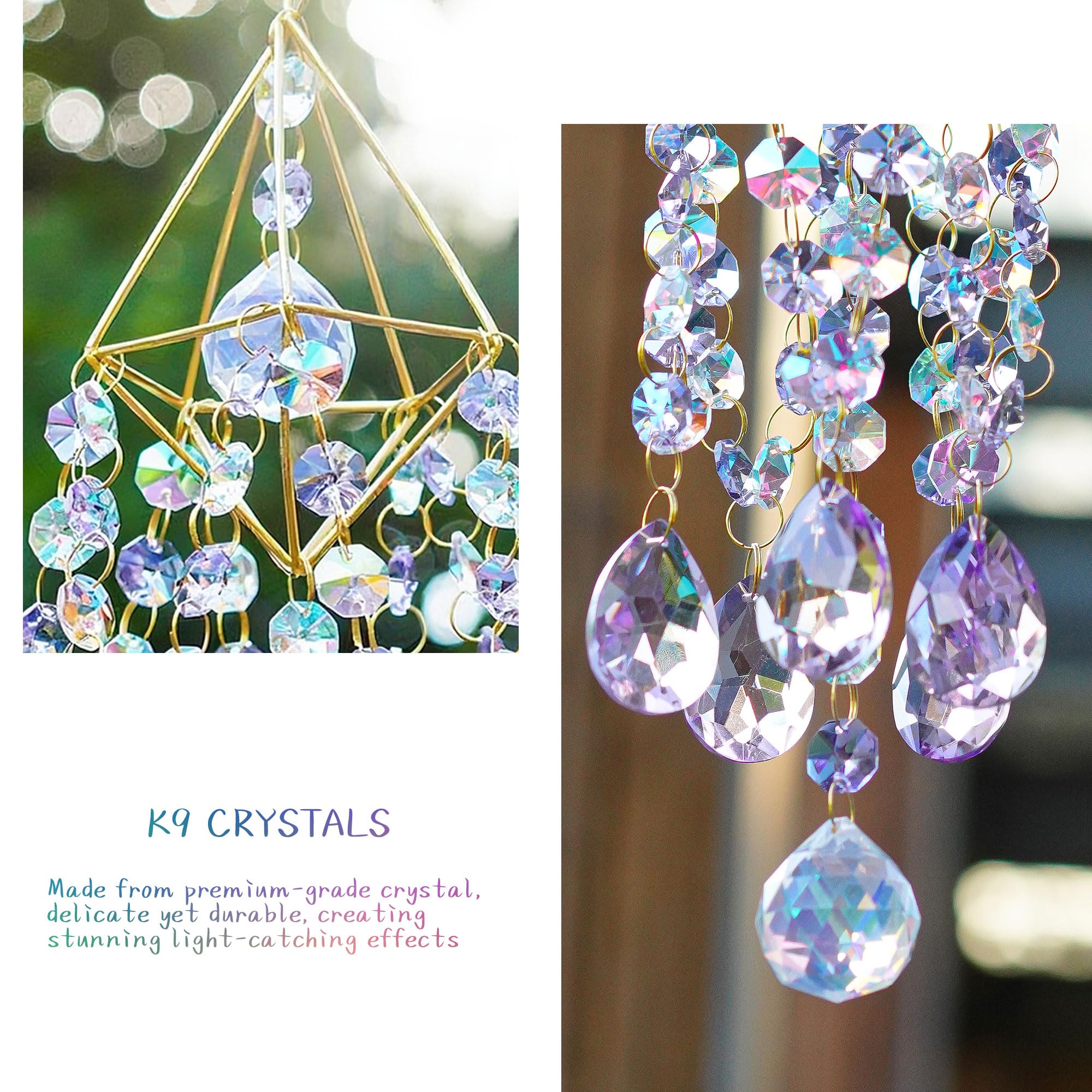 ビーズ Amazon.com : HDCRYSTALGIFTS 21.5inch Crystal Prisms Suncatcher for