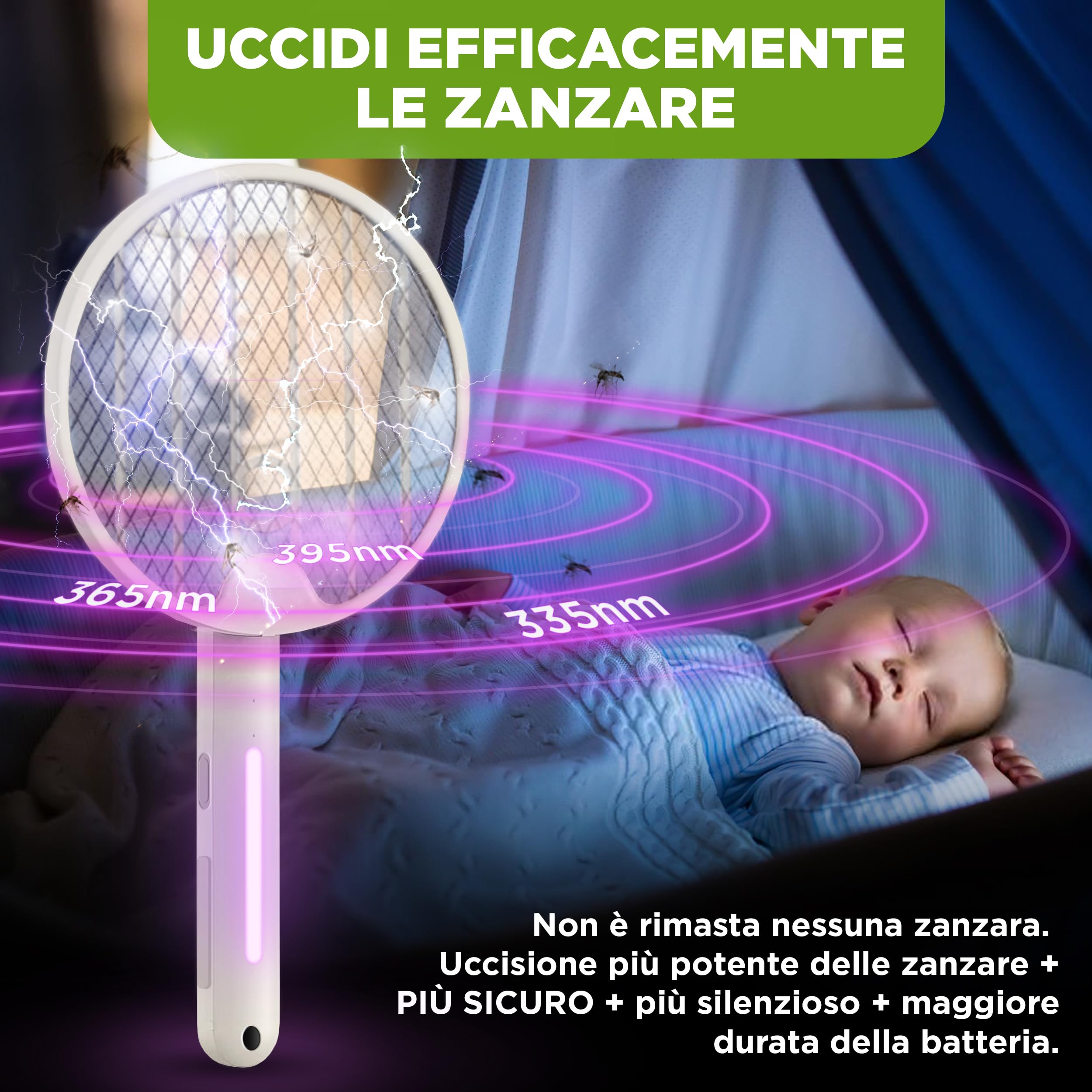 ISOTRONIC scacciamosche elettrico protegge zanzare falene trappola luce UV pieghevole trasporto montaggio parete insetticida interno esterno 1 pezzi efficace difesa stop insetti ricaricabile casa