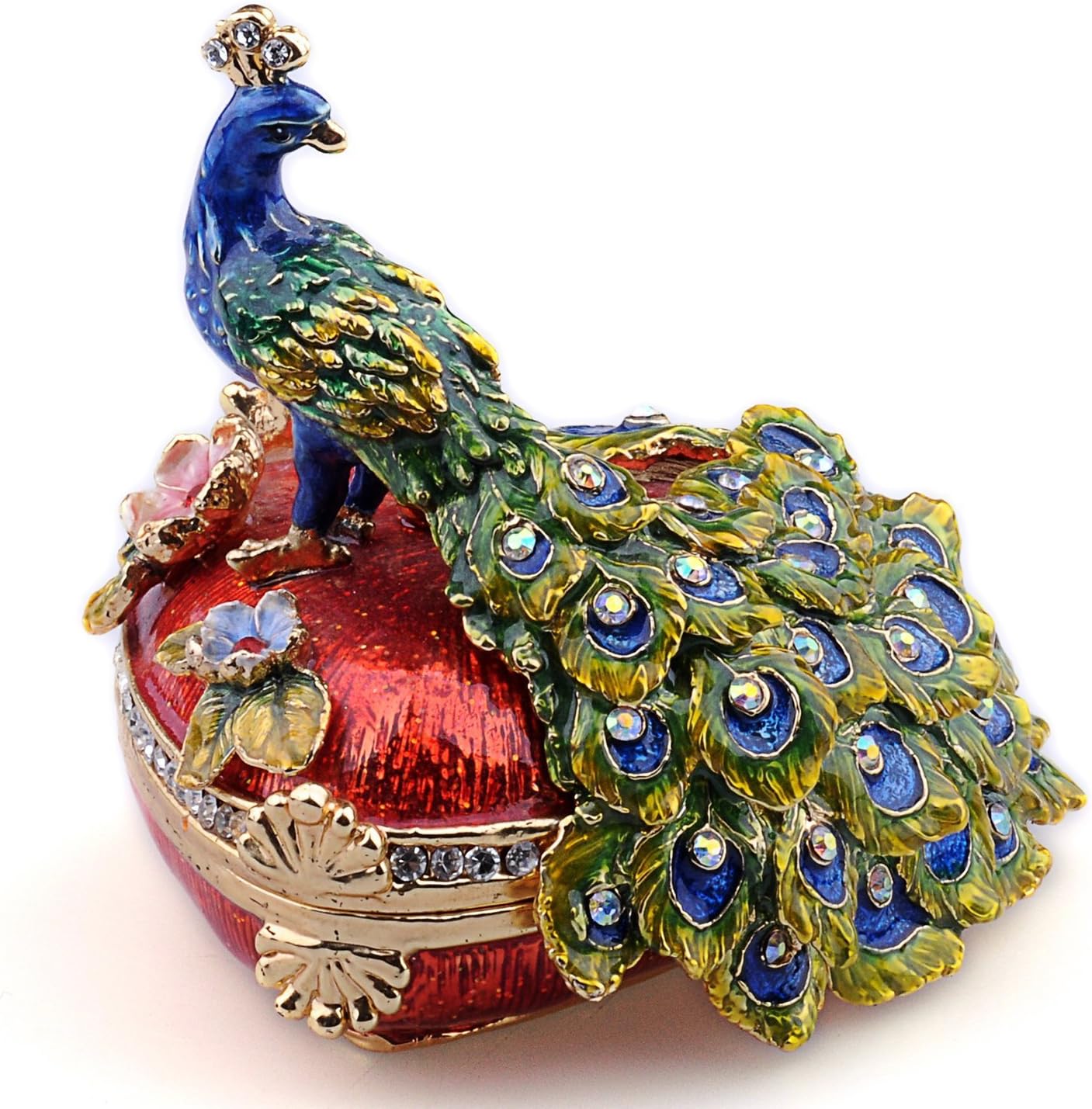 MIXDOM Peacock Gifts for Women Girls, Peacock Trinket Box, Christmas & Valentines Day Gifts For Her