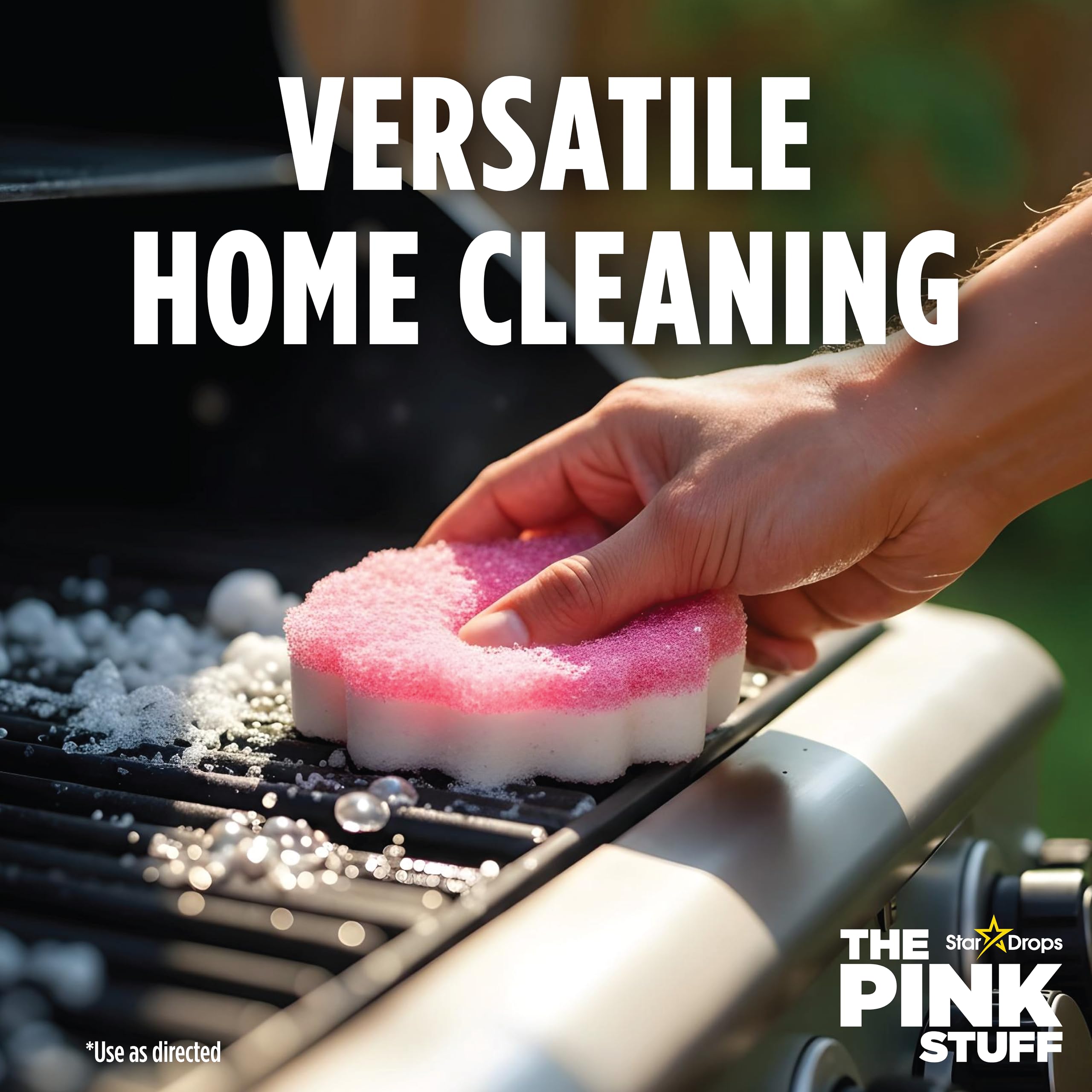 The Pink Stuff SQeeZY Dual Sided Scrubber Sponge - Scratch Free Solution for Ultimate Home Cleaning, Kitchens, Bathrooms, Oven, Outdoor use and more — view 5