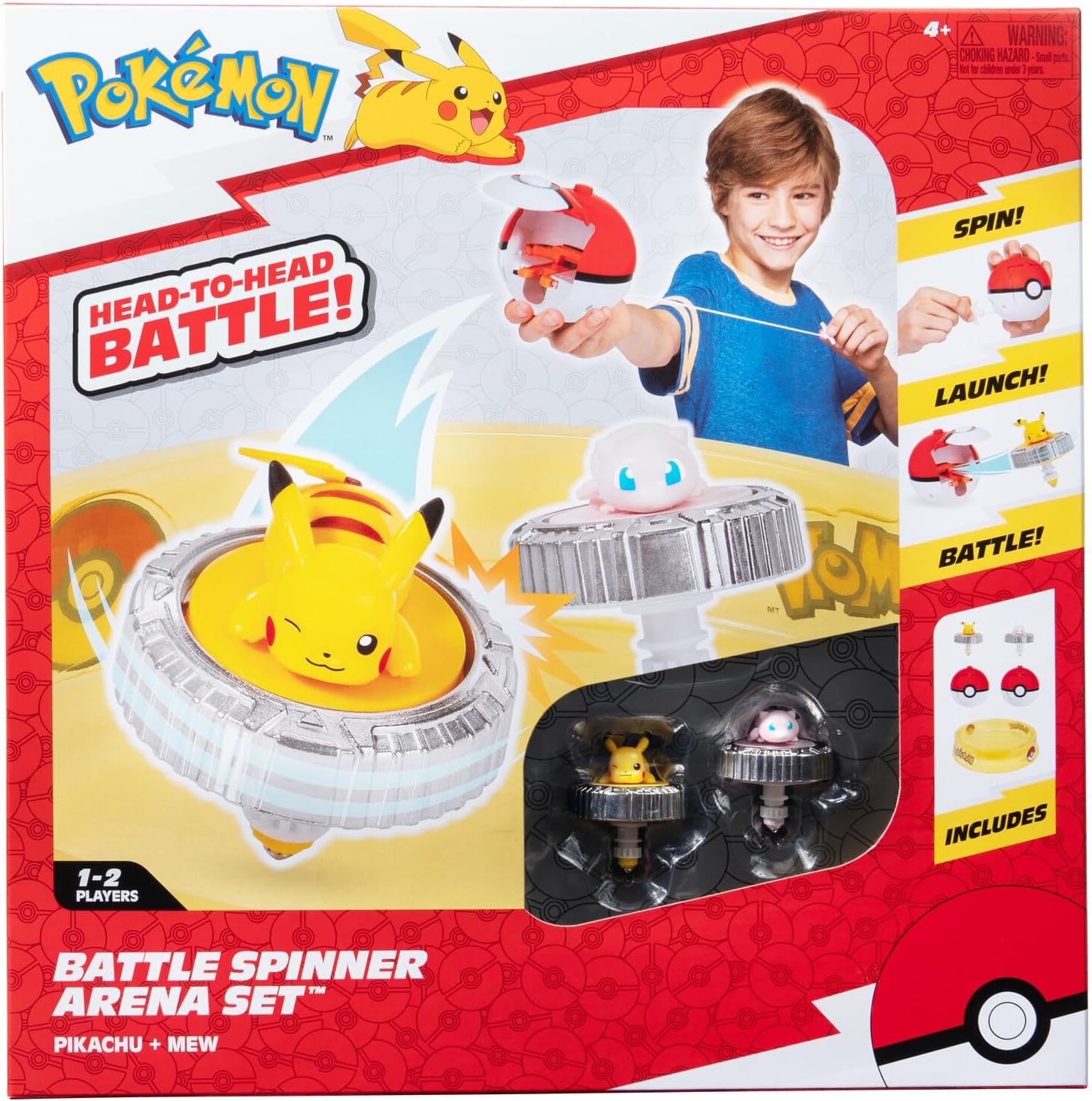 Pokemon Battle Spinner Arena Set - Two Battle Spinners with Two Poké Ball Spinner Launchers and Battle Arena