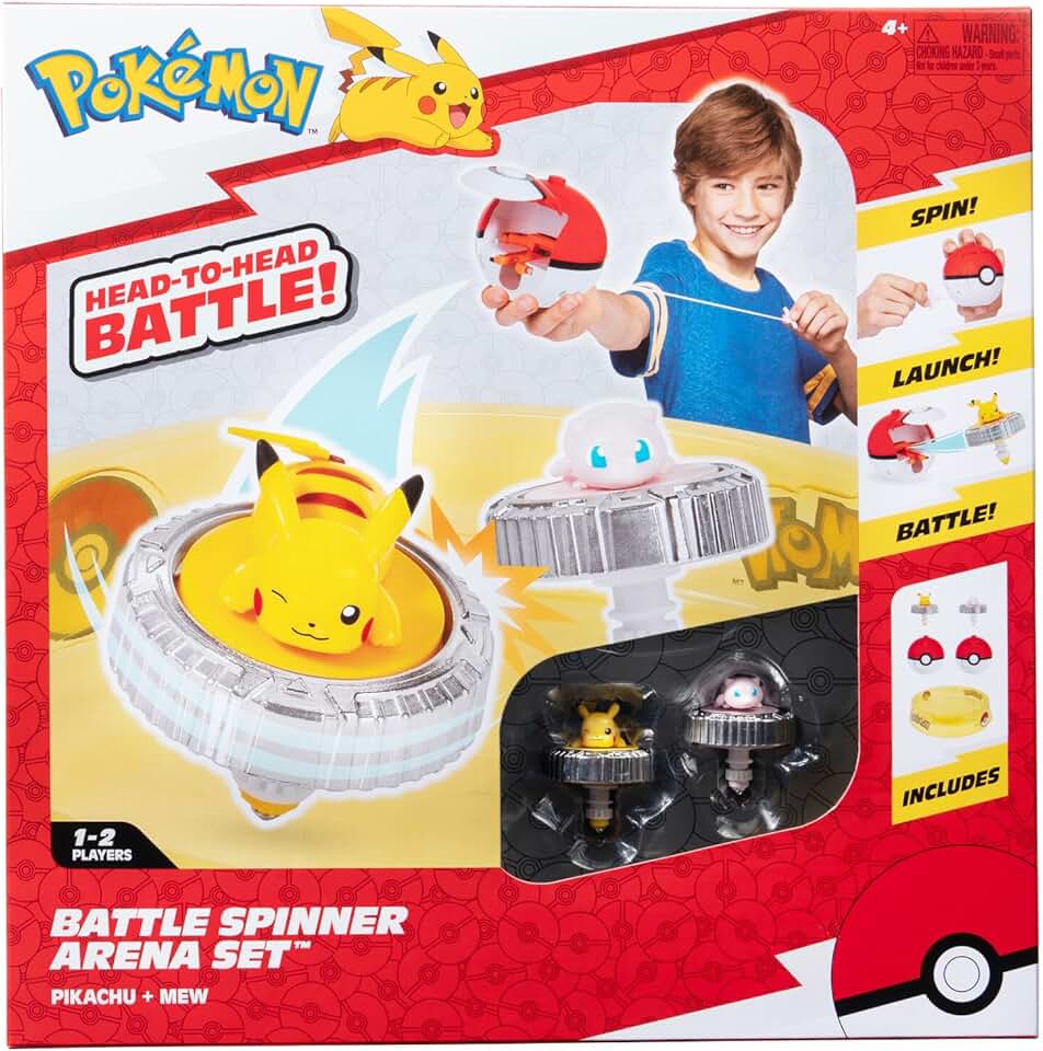 Pokémon Battle Spinner Arena Set - Two Battle Spinners with Two Poké Ball Spinner Launchers and Battle Arena