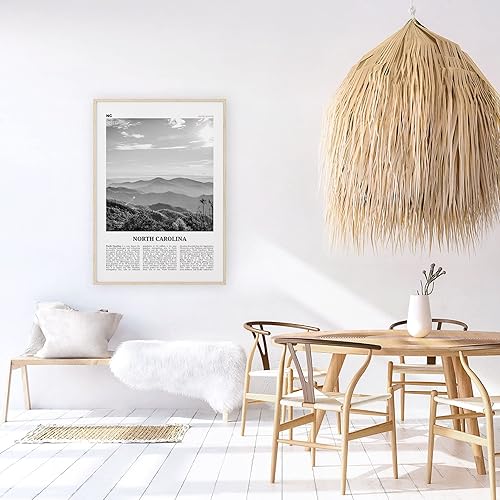 Miniatura 5 de Impresión artística de pared de Carolina del Norte, paisaje blanco y negro, arte de pared de Carolina del Norte, póster de Carolina del Norte, foto