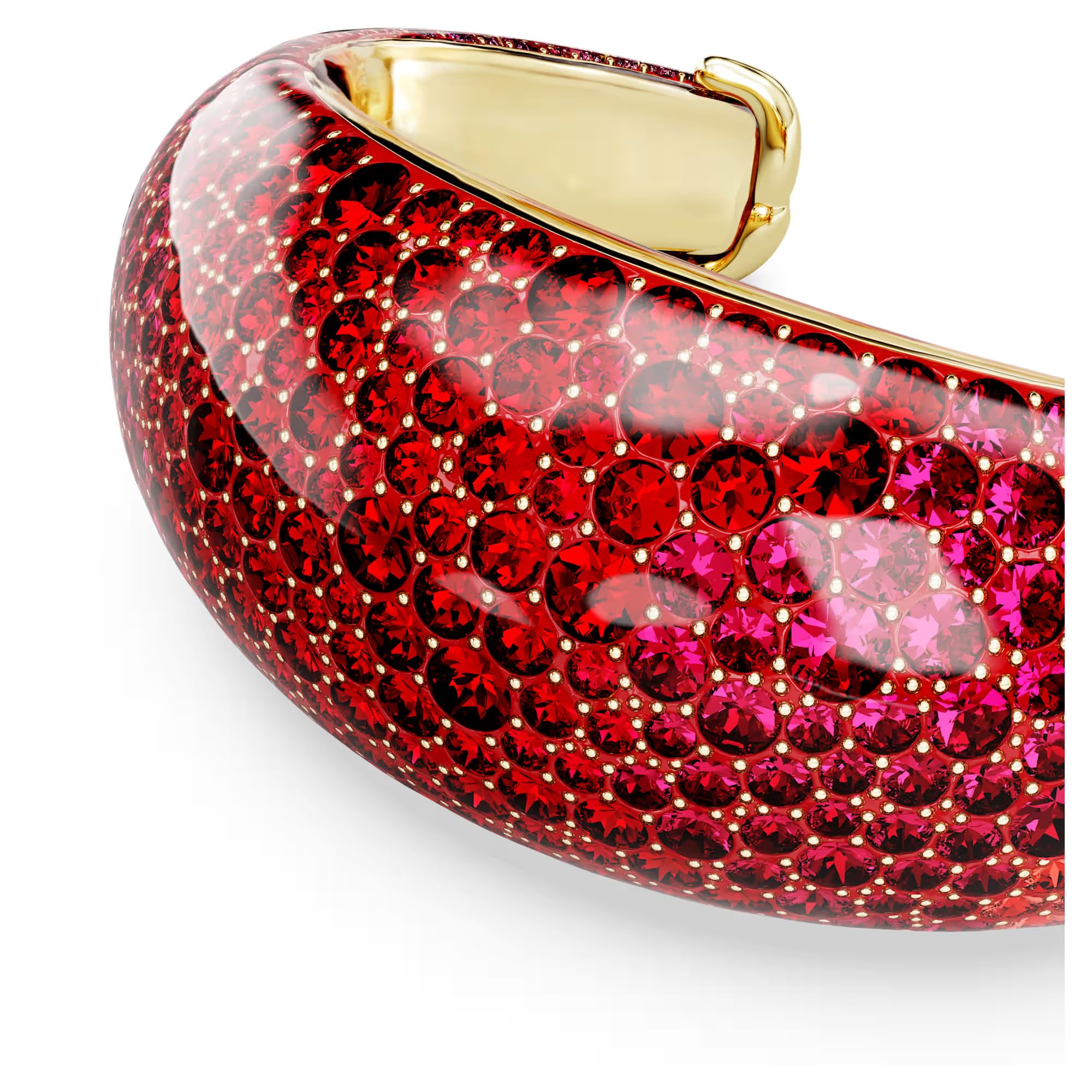 Swarovski Pulsera rígida Idyllia, Rojo, Bañado en oro, L