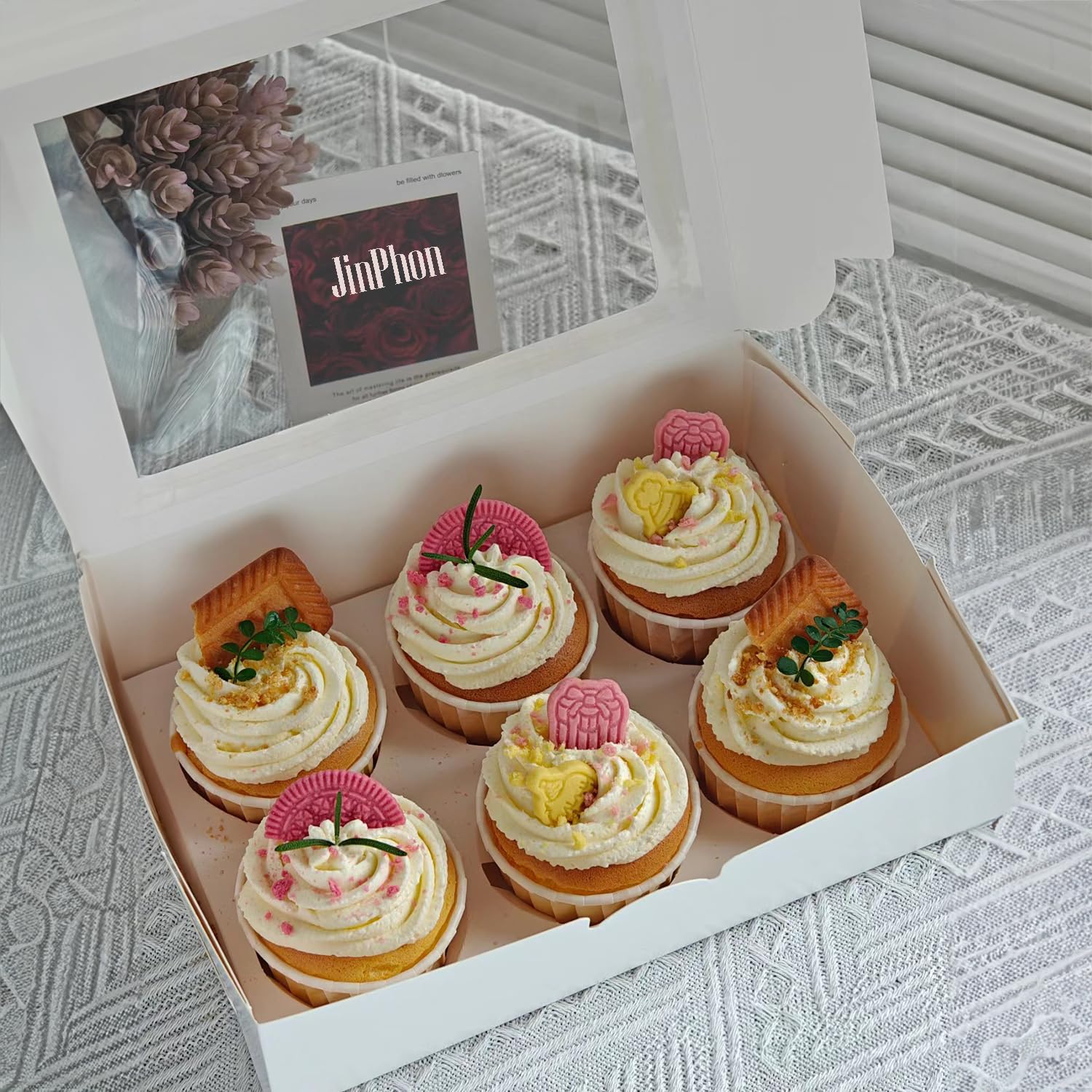 20 Scatole Pop Up Per Cupcake In Carta Kraft, Con 4 Fori, Con Finestra, Riutilizzabili, Per Cupcake, Muffin, Dolcetti, Scatole Regalo Di Carta Usa E