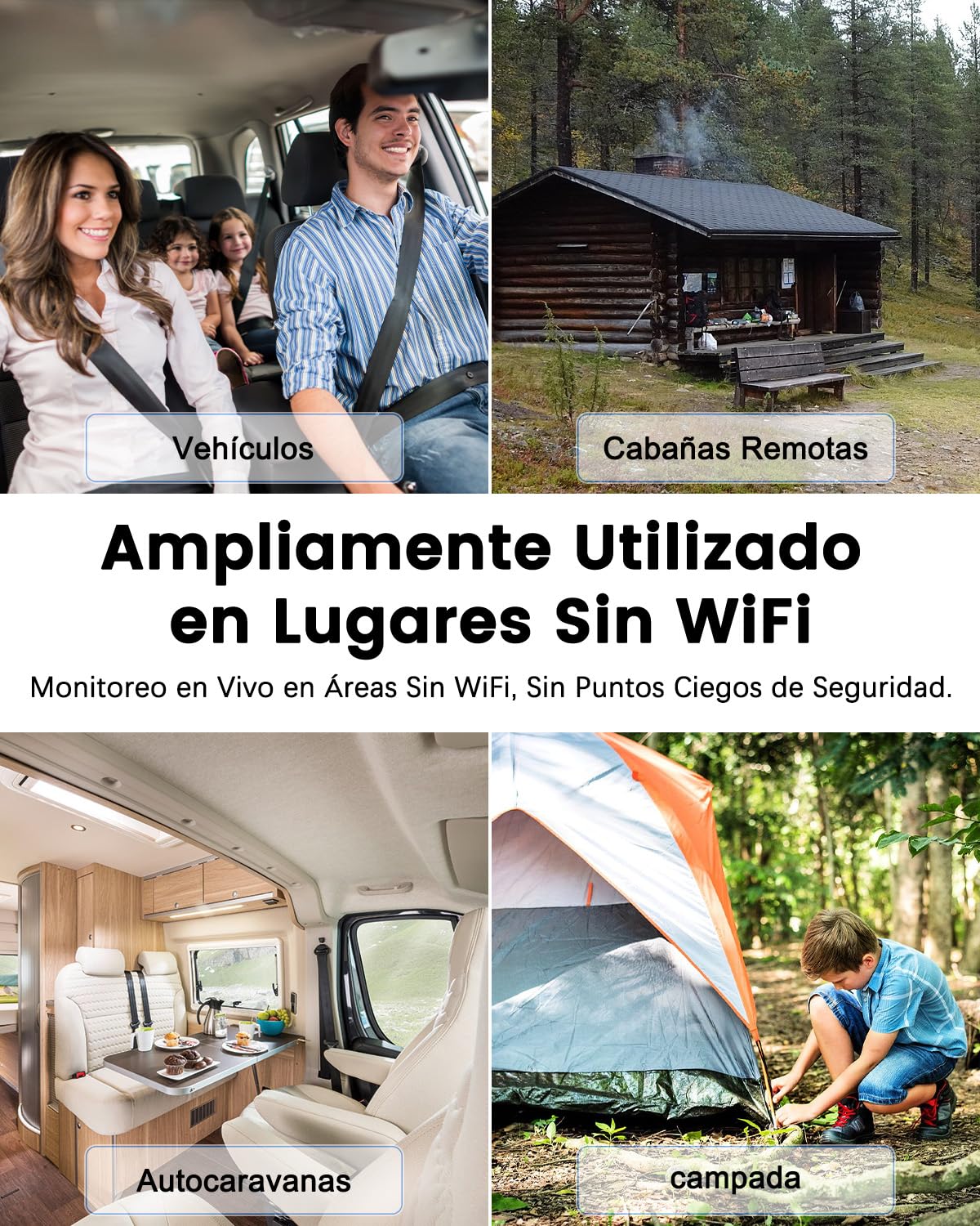 UCOCARE Camara Vigilancia SIM, Camara Vigilancia sin WiFi con Tarjeta SIM | Mini Camara 4G 2K, Bateria 5200mAh, Detección Movimiento AI, Visión 160°, Vision Nocturna, para Coche, Camping y Viajes