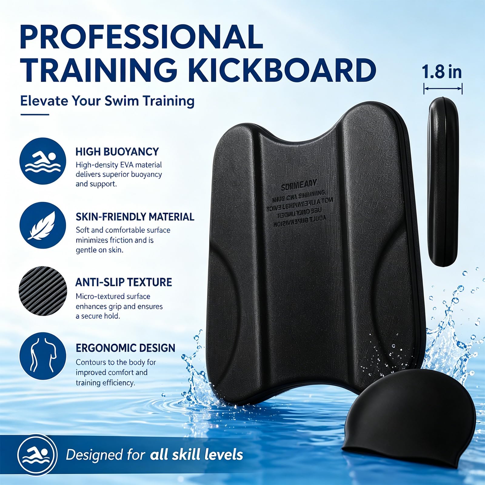 Pullkick Arena Pull Kick Tavola da nuoto per bambini e adulti, aiuta a nuotare per principianti, ottimizza la tecnica e la postura durante l'allenamento di nuoto