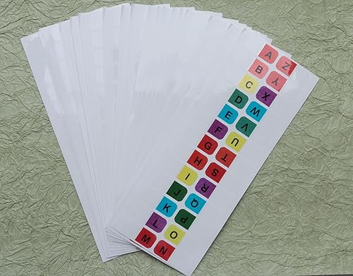 Miniatura 4 de 20 calcomanías de plástico con etiquetas del alfabeto, de la A a la Z, divisores pequeños, para estudiantes universitarios, cuadernos, archivos,