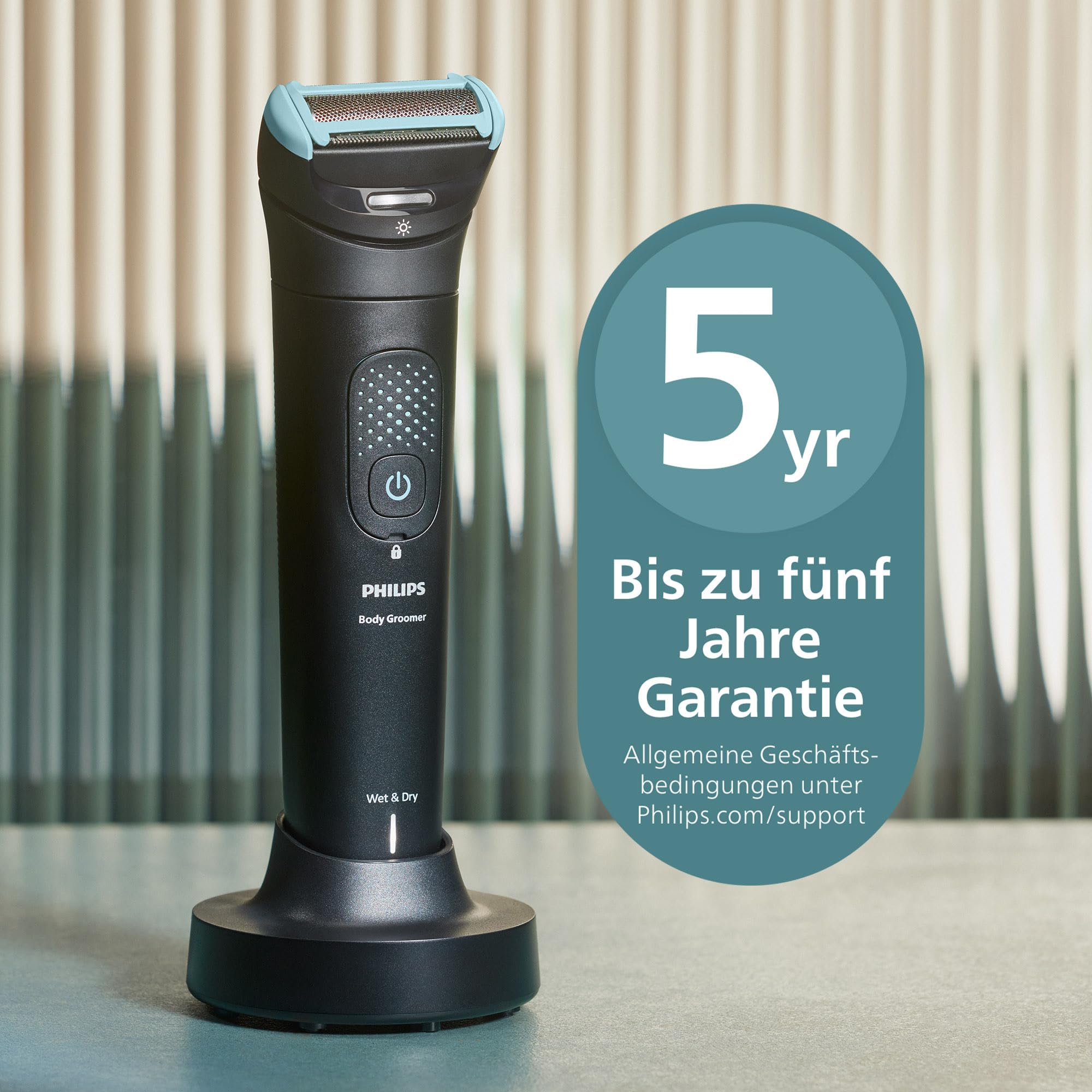 Philips Body Groomer 7000 Series - Trimmer für Herren mit 2D-Flexkopf, Triple Protect Shave System, austauschbaren Köpfen, Intimate Trim & Shave, 100% duschfest, 120 Min. Laufzeit, Modell BG7485/30