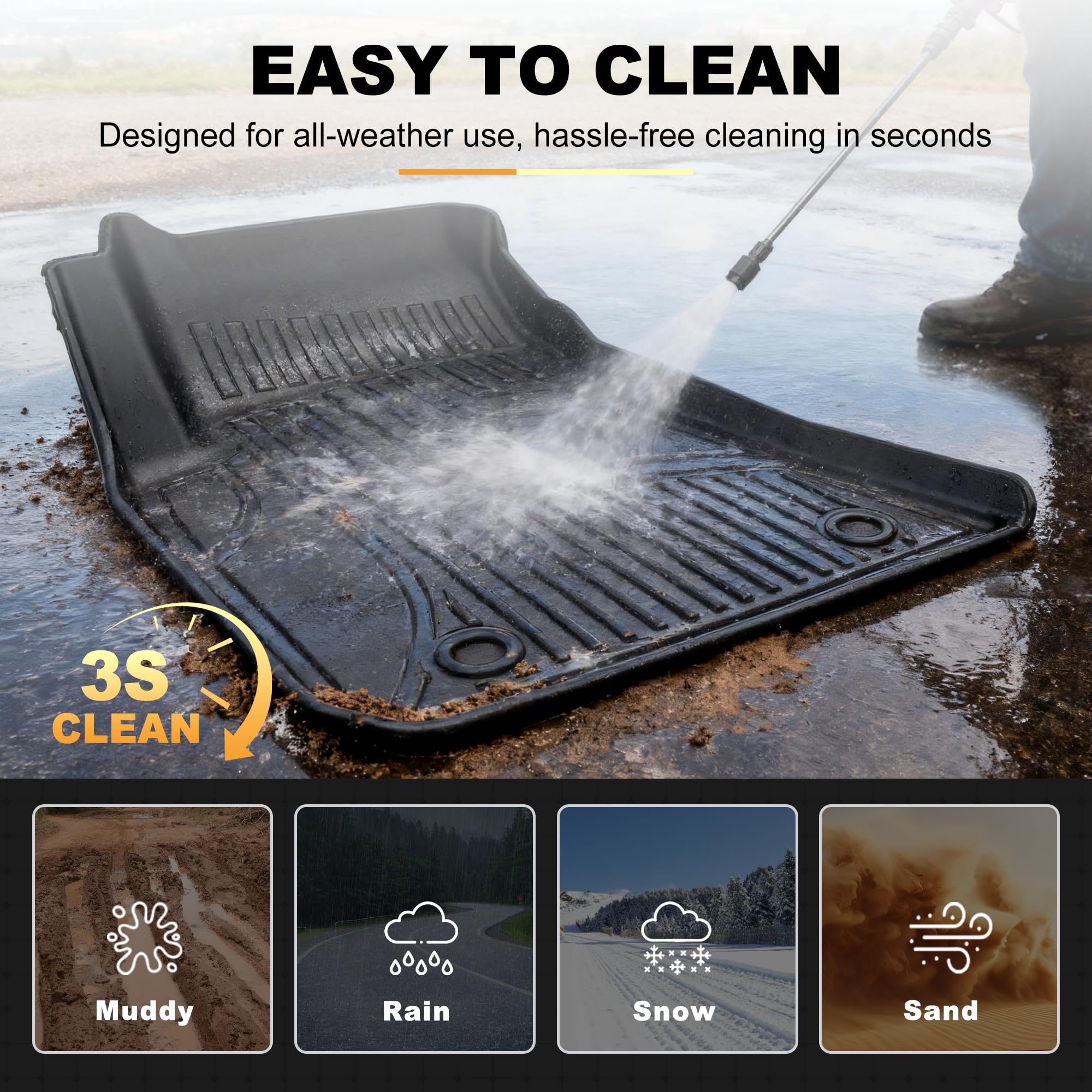 for 2016-2022 2023 Challenger Floor Mats: AOMSAZTO All Weather