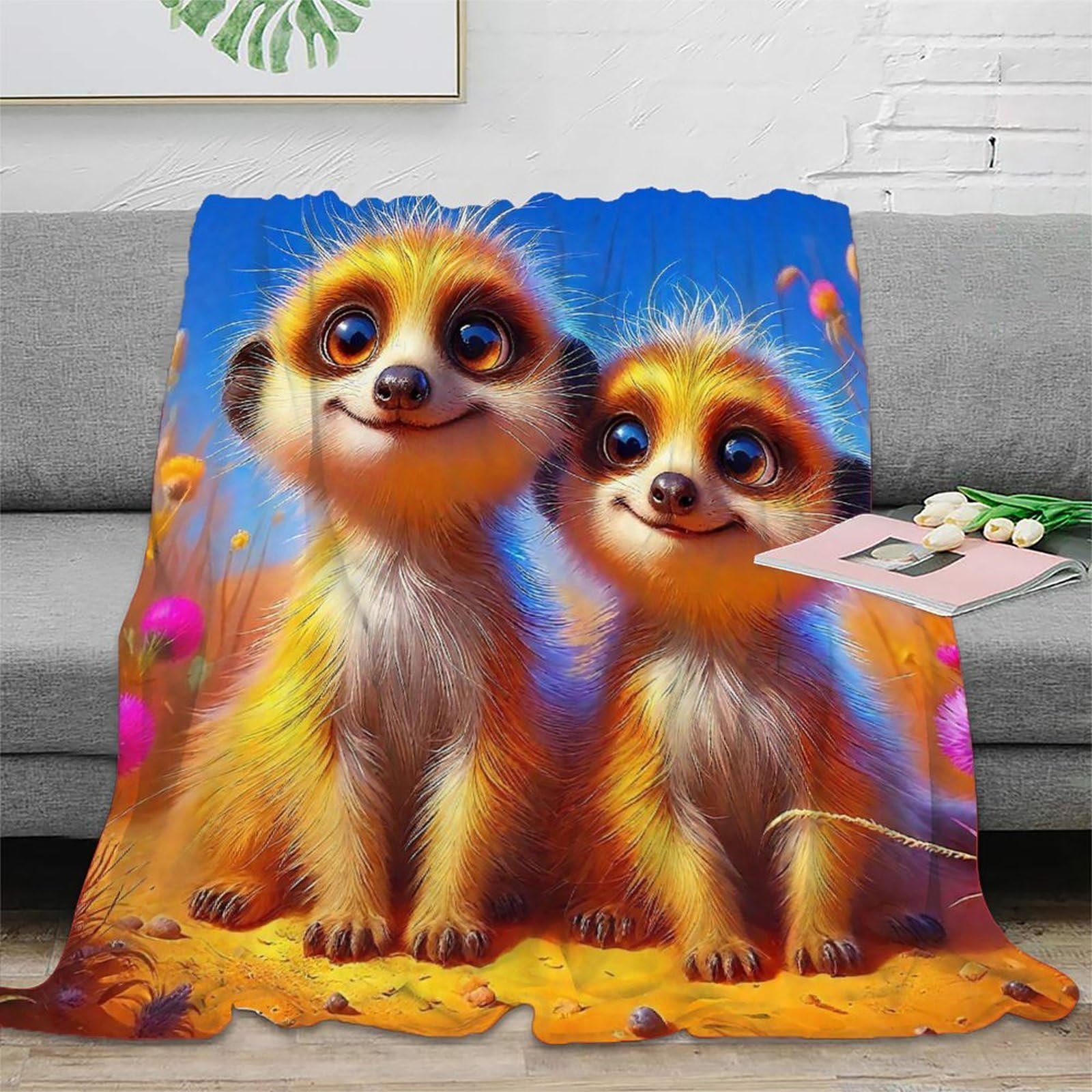 Couverture de lit meerkat pour cocooning et soirées canapé chaudes