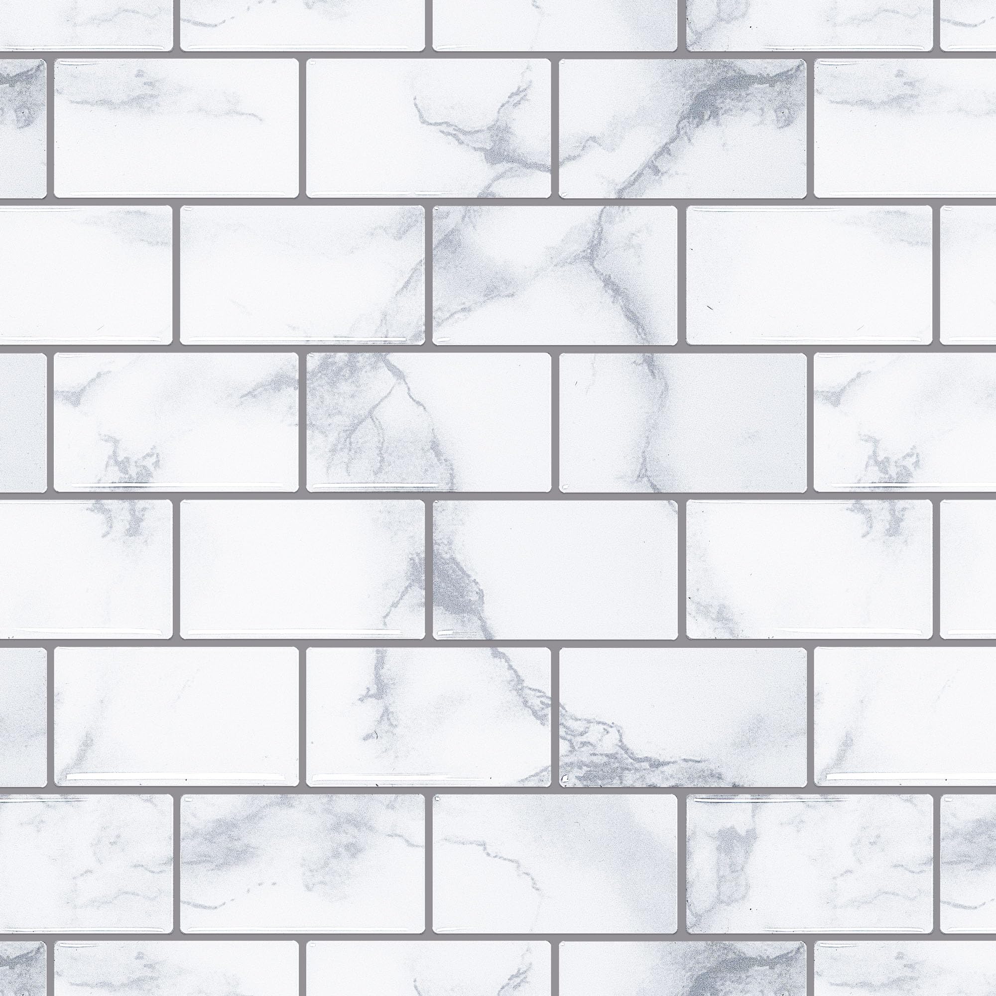 Arthouse Marble Brick Wall Tile 30.5x30.5cm Grey - 5 Tiles Per Pack - SW30