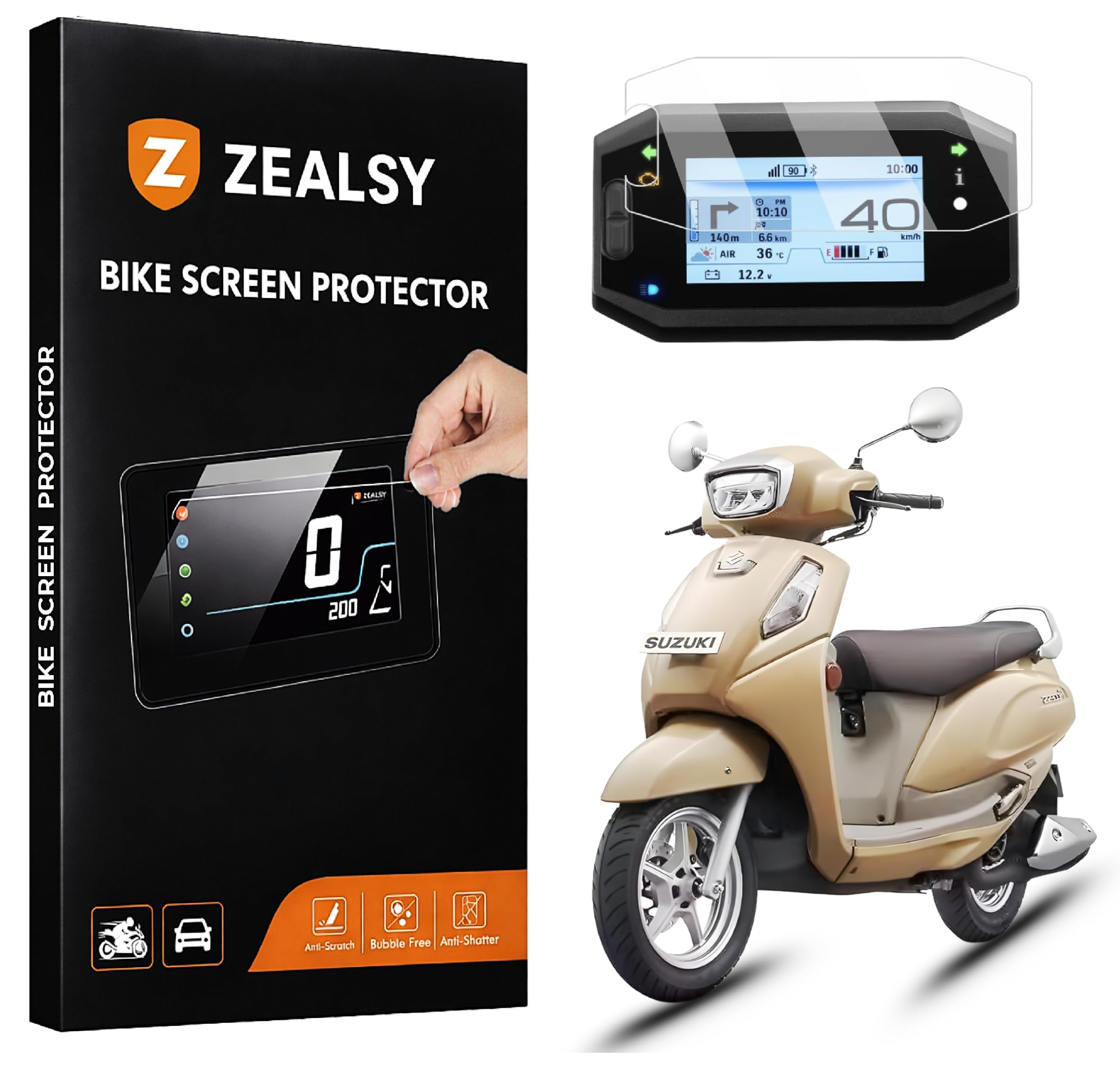 Screen Guard for Suzuki Access 125 TFT Display (2026 Edition) – 9H Scratch Resistant Screen Shield | Shatter-Proof, Ultra-Clear & Anti-Glare Color Console Protector (1 Pack)-image-48