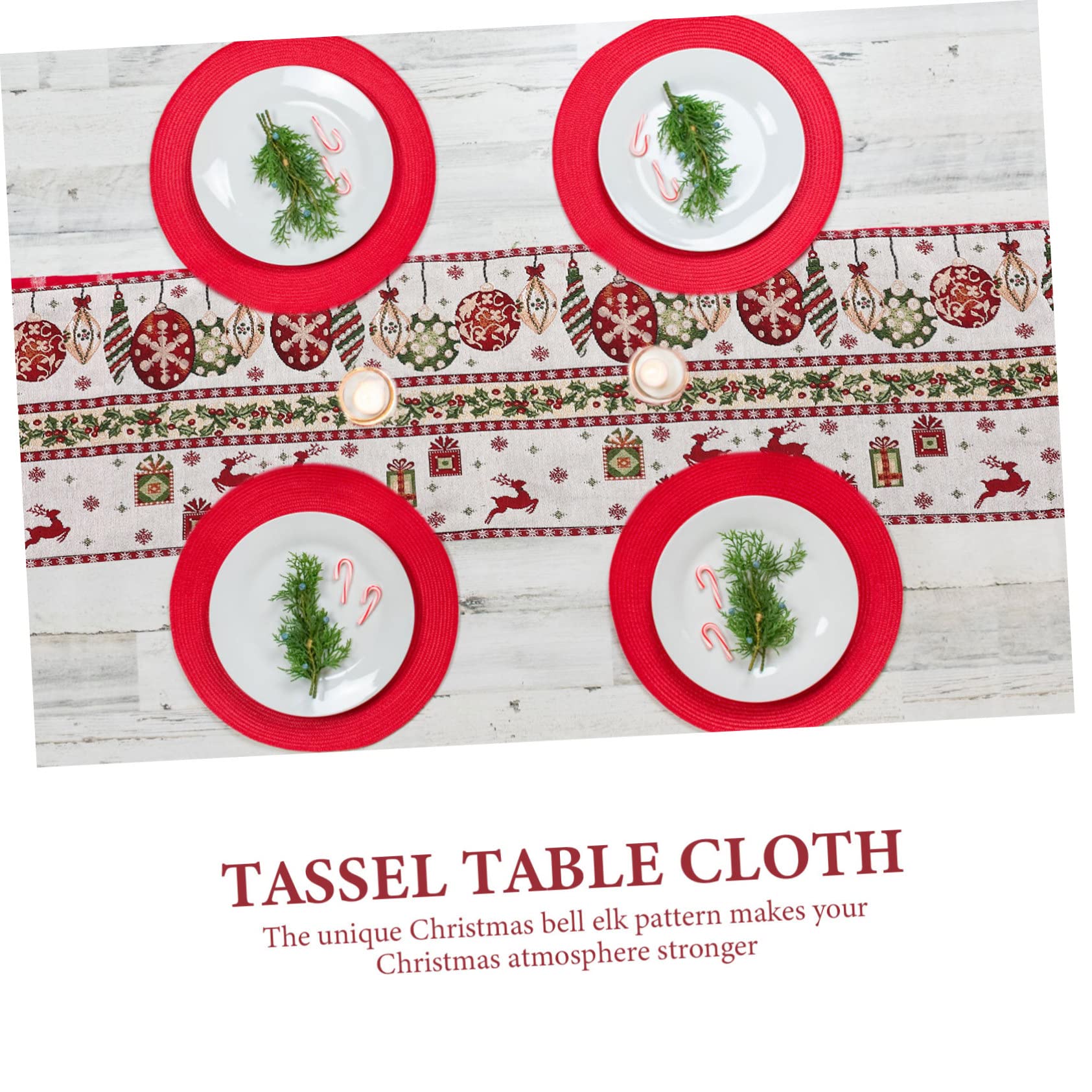 Cabilock 3 Pezzi Di Runner Da Tavolo A Forma Di Ornamenti Natalizi Decorazioni Per Feste Decorazioni Natalizie Tovaglie Di Peluche Tovagliette Ovali Biancheria Da Tavola