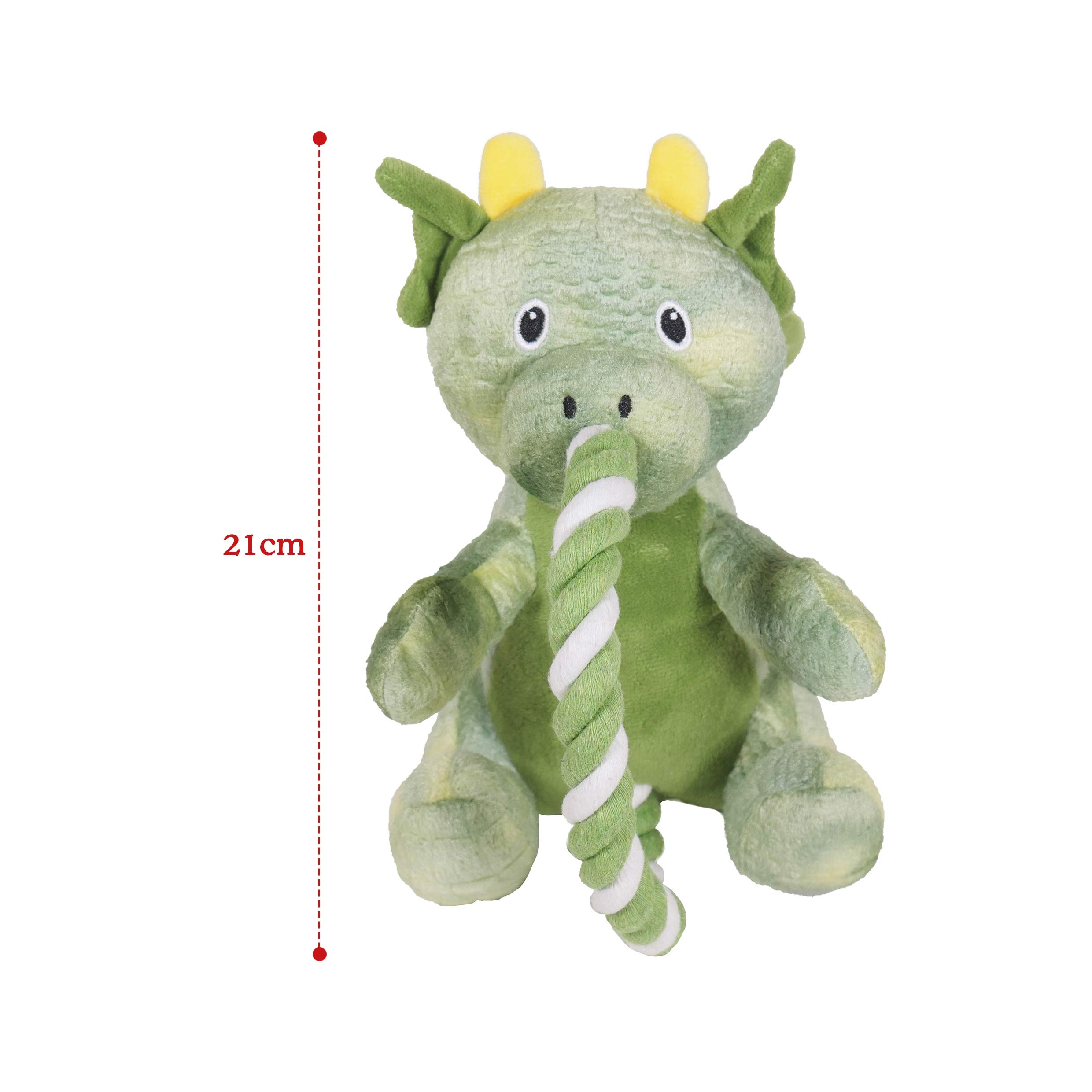 Rosewood Drago Corda Verde, Peluche Interattivo Cane Giocattolo - Verde