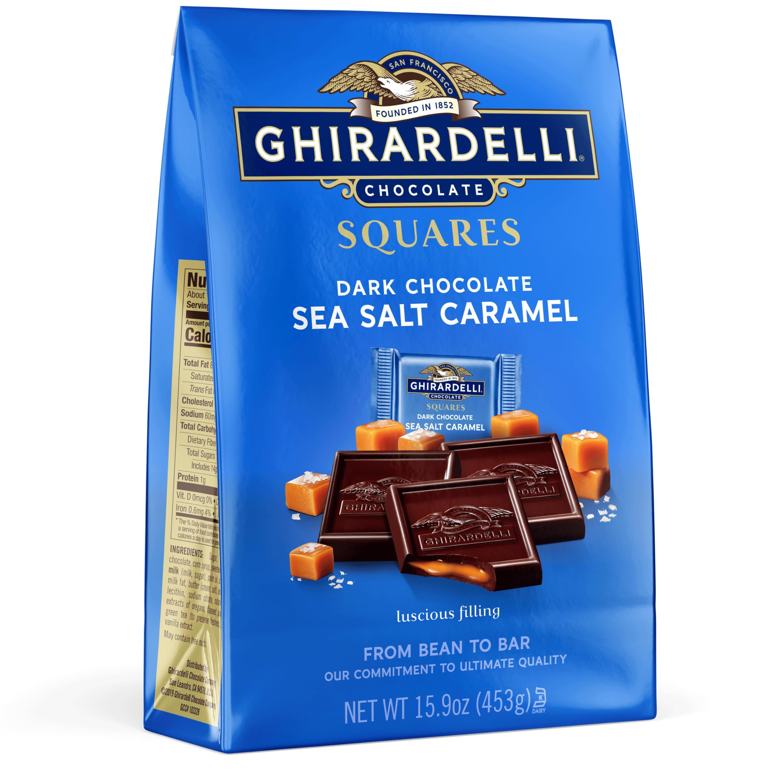 Ghirardelli Chocolate Company Dark Sea Salt Caramel Squares, 15.9 Oz Bag