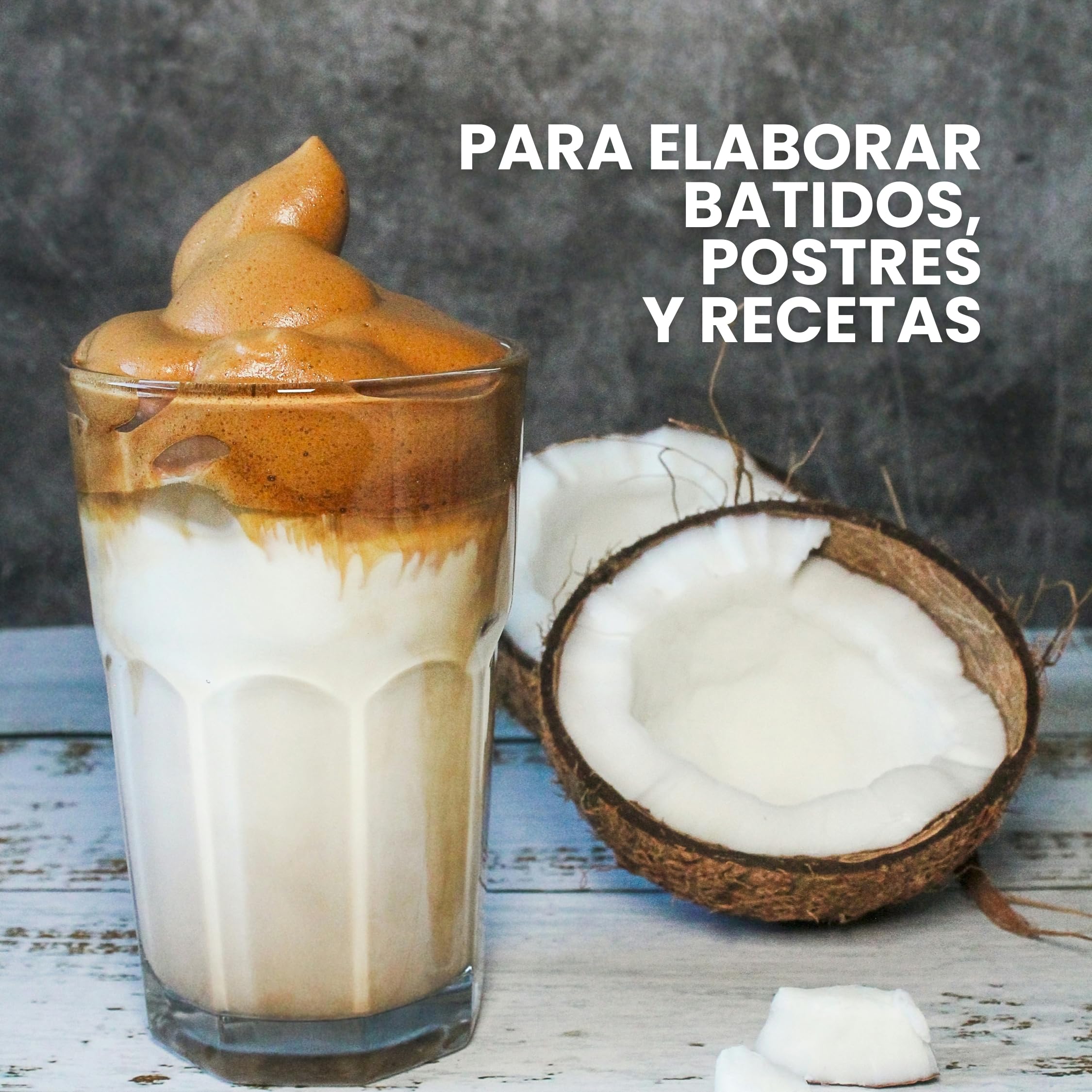 Energy Feelings Bebida de Coco Deshidratada en Polvo Ecológica 200g, Leche en Polvo Sin Lactosa y Sin Azúcares Añadidos, Vegano, Eco Coconut Milk