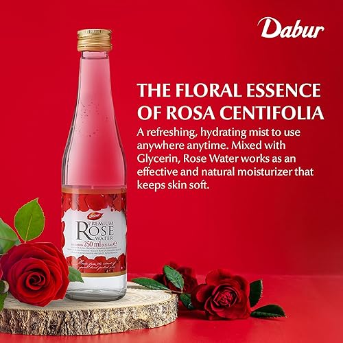 Vista 3 de Dabur Agua de rosas: eleva tu arte culinario y desvela una piel brillante con rosas rojas seleccionadas a mano, elixir aromático perfecto