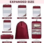 BAGAIL 6 Set/8 Set Compression Packing Cubes, Ultralight Expandable Packing Organizers for Carry on Travel Luggage(8set Wine Red)