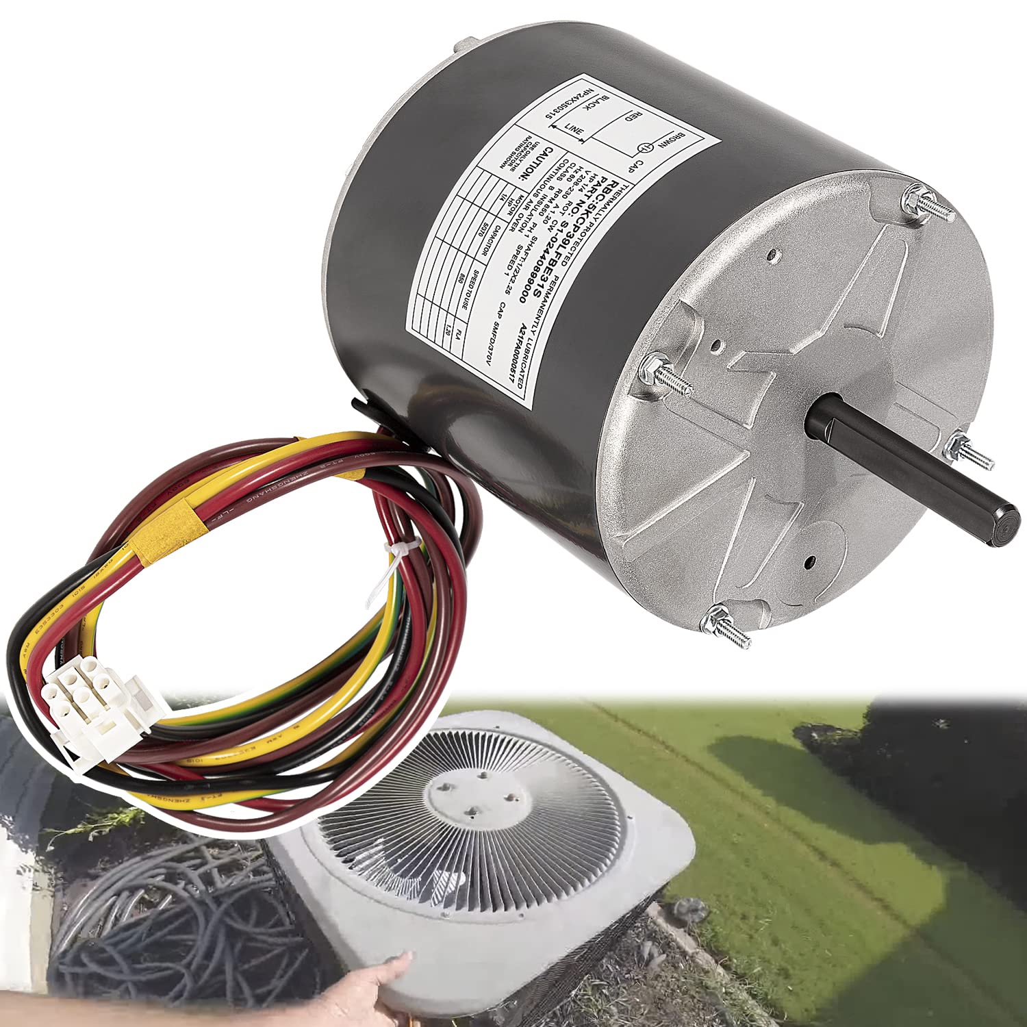 Deecaray F48AA68A50 Upgrade Condensing Fan Motor, 1/4 Hp 230 Volt 850