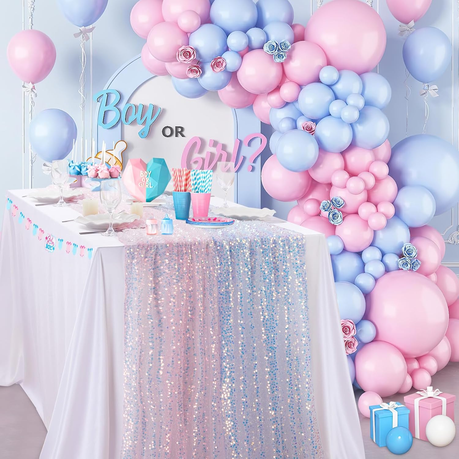 Sequin Table Runner Centerpiece Sparkle Fabric 25x120inch for Mermaid Decor image 4