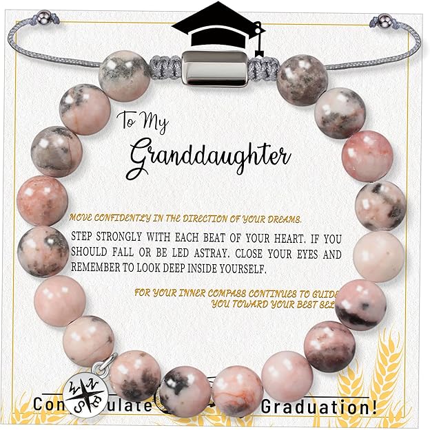 Stocking Stuffers for Teens, Christmas Gifts for Mom from Daughter Beaded Bracelets for Women Teen Girl Gifts Adjustable Charm Link Bead Birthday Graduation Gift for Her Girlfriend Sister