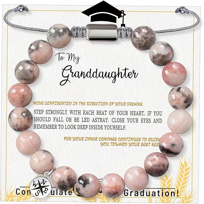 Stocking Stuffers for Teens, Christmas Gifts for Mom from Daughter Beaded Bracelets for Women Teen Girl Gifts Adjustable Charm Link Bead Birthday Graduation Gift for Her Girlfriend Sister