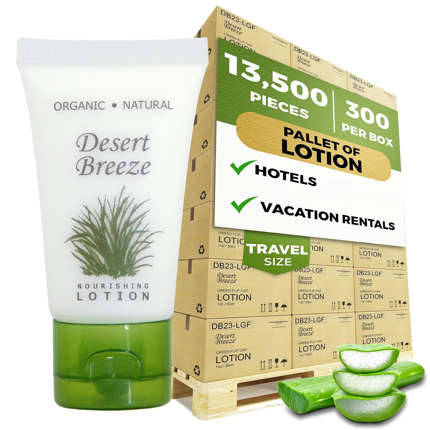 Lotion | 1oz Travel Size Bulk Hotel Bottles from 1-Shoppe All-in-Kit | Full Pallet of 45 Cases with 300 Bottles Each | 13,500 Total Toiletries