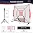 BAGAIL 7x7 ft Baseball & Softball Practice Net with Bow Frame for Batting, Hitting, Pitching, Portable Backstop Training Equipment with 2 Strike Zone, Tee, Carry Bag, Great for All Levels