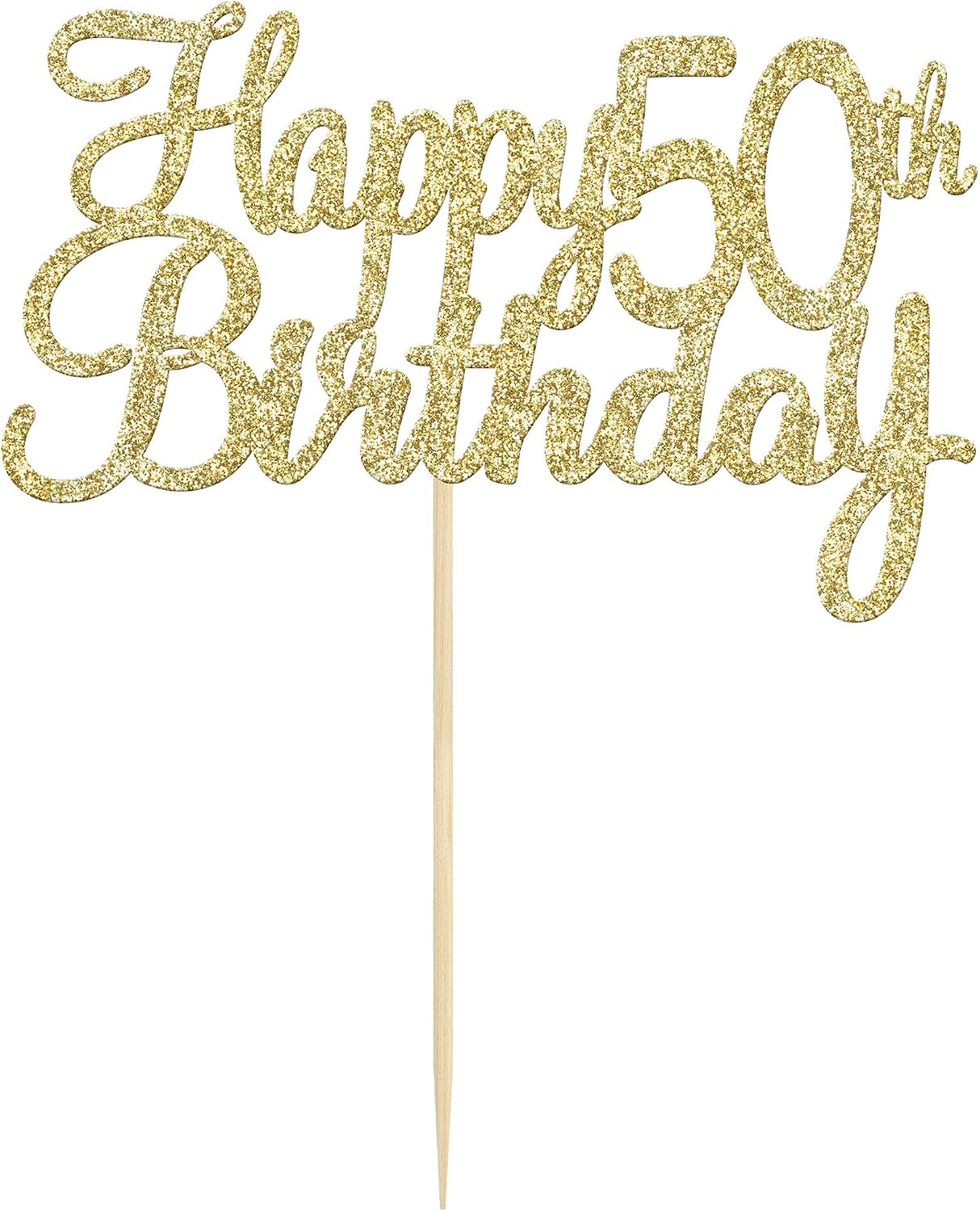 Gyufise 3 Pack Gold Happy 50th Birthday Cake Topper Glitter Happy 50 Cupcake Topper Cheers to 50 Fabulous Cake Decoration for 50th Birthday Party Decoration Supplies - Image 4