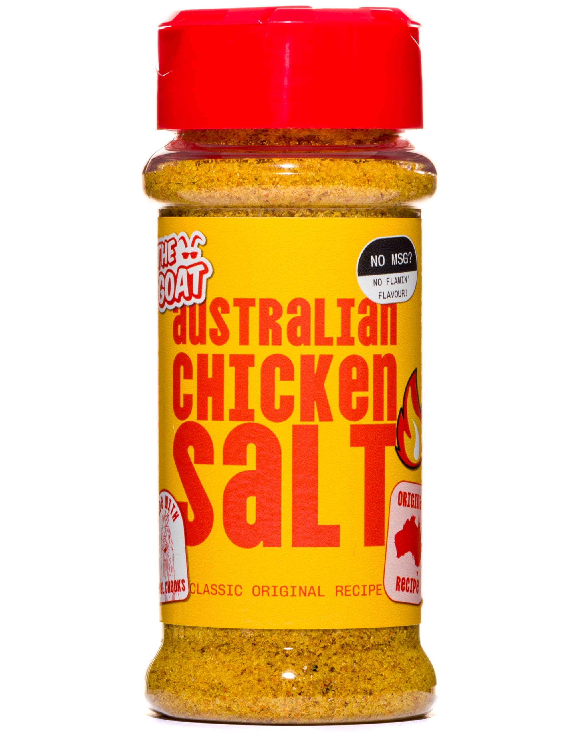 The GOAT Australian Chicken Salt - the original umami bomb for chips, chicken or almost anything. 100g Shaker. The Authentic Aussie recipe.