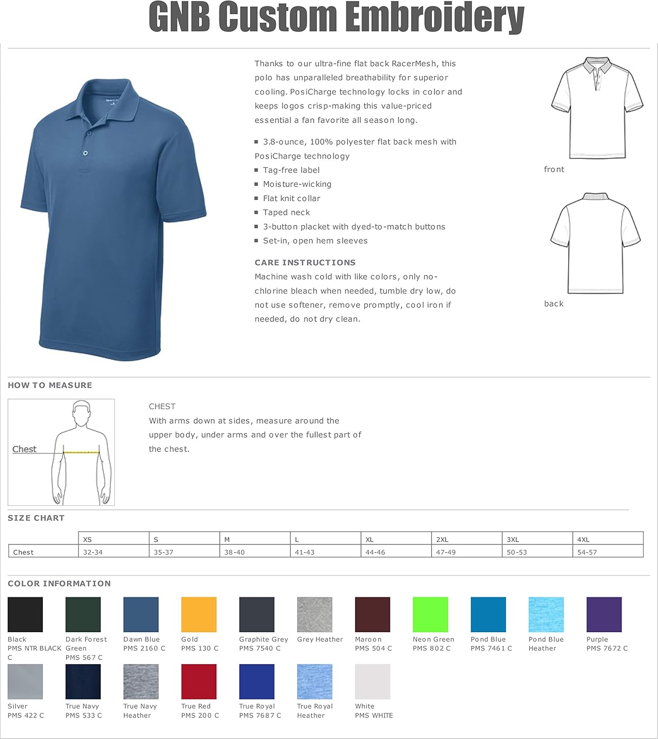 Men's Custom Golf Shirt. Custom Embroidered Polo Shirt/Golf Shirt - Image 5
