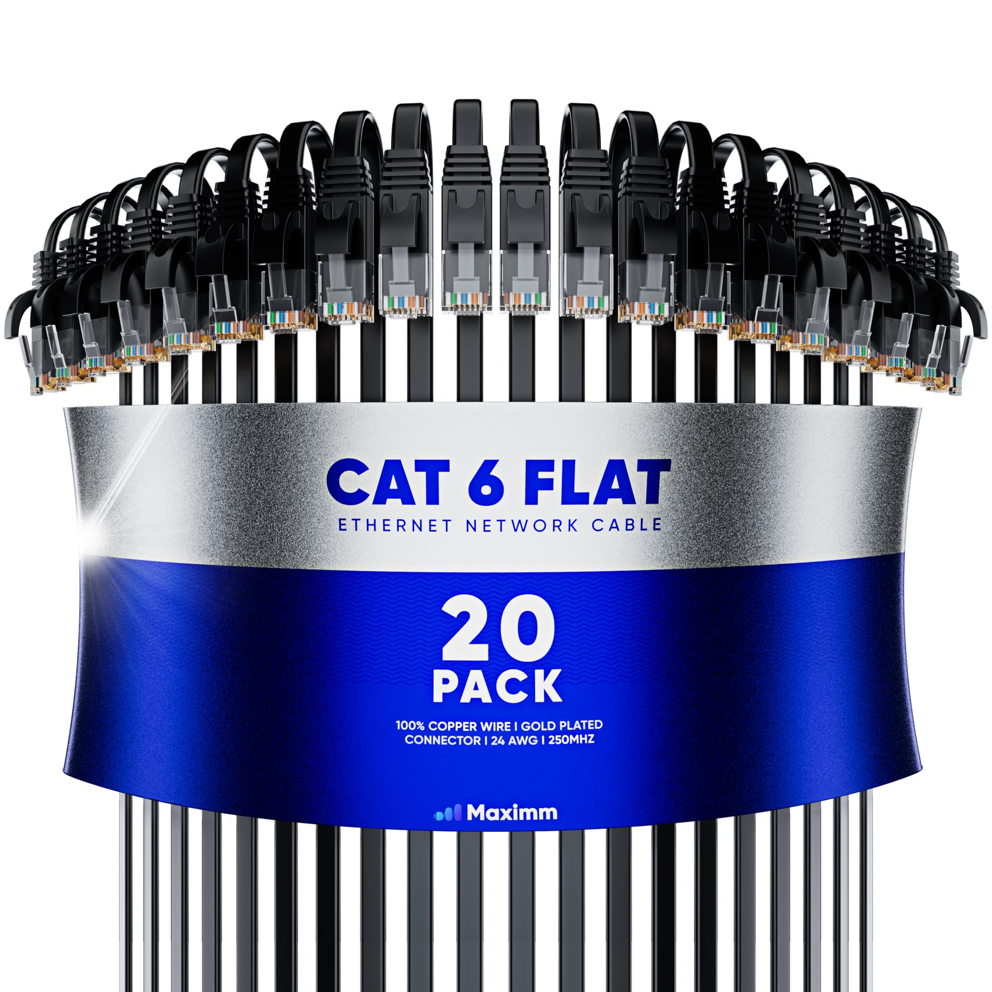 Cat 6 Ethernet Cable 2 ft Flat Wire, Internet Network LAN Cable Cord with RJ-45 Connectors - 20 Pack (2 feet, Black) (B0933PBMDZ) Amazon Price History, Amazon Price Tracker
