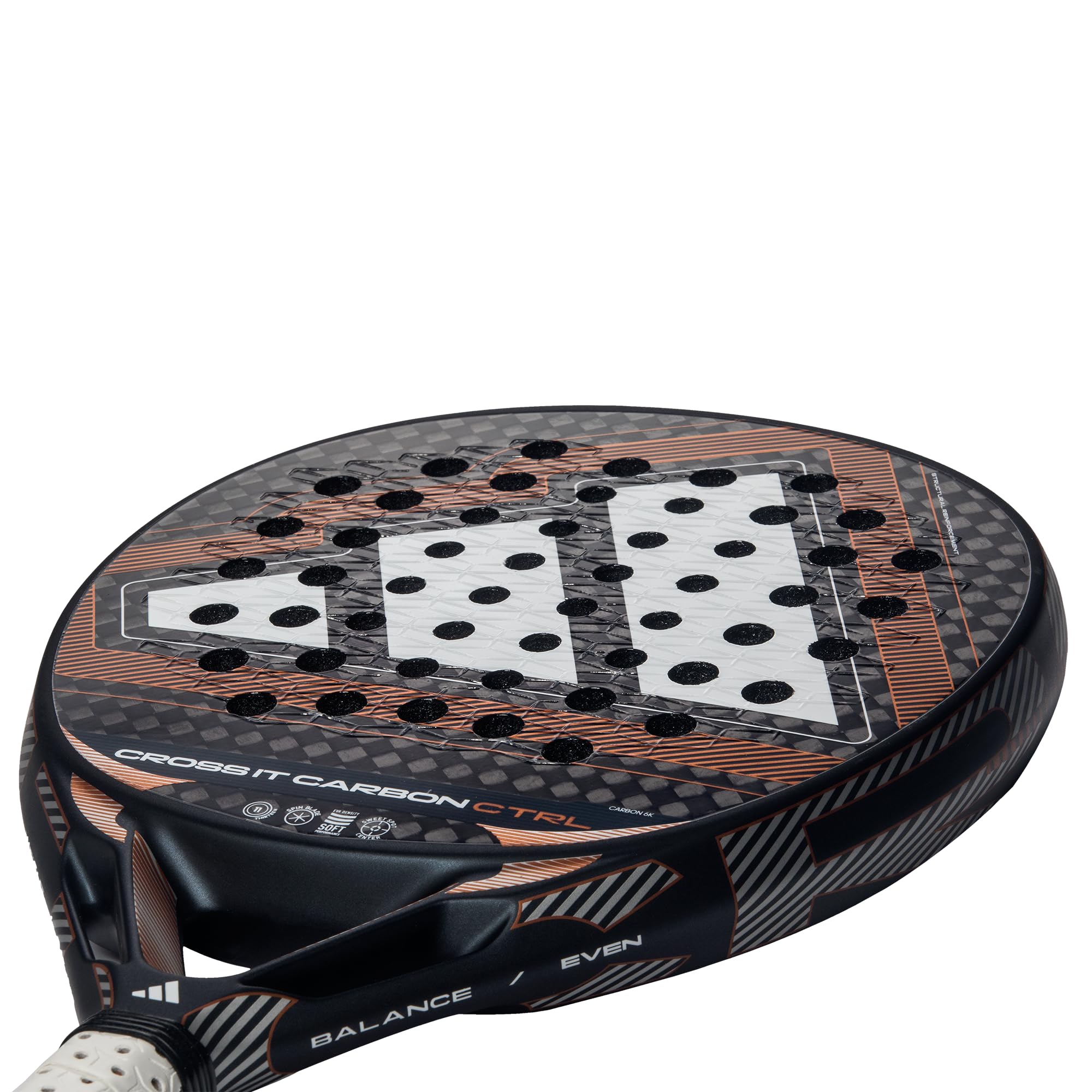 Pala de pádel adidas Cross IT Carbon Ctrl 2026,Cobre, Forma Redonda,Goma eva Soft Performance,Fibra Carbono aluminizado 6k