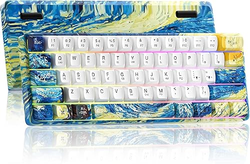 Teclado mecánico 60% para juegos, 60% teclado inalámbrico trimodo BT5.02.4GHzUSB-C, inalámbricocon cable 19 RGB retroiluminado compacto de 61 teclas