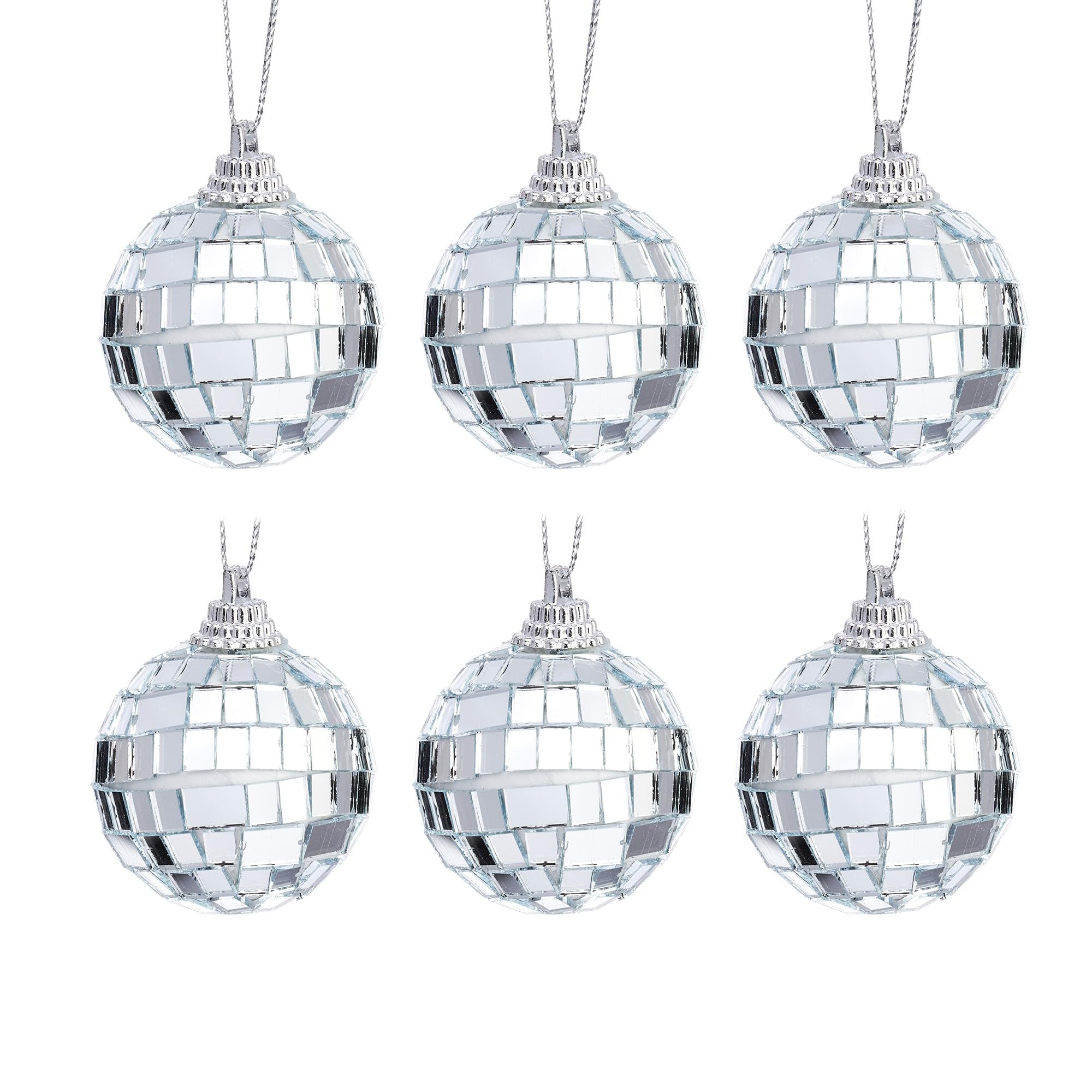 Sass & Belle Mini Mirror Ball Baubles - Set Of 6