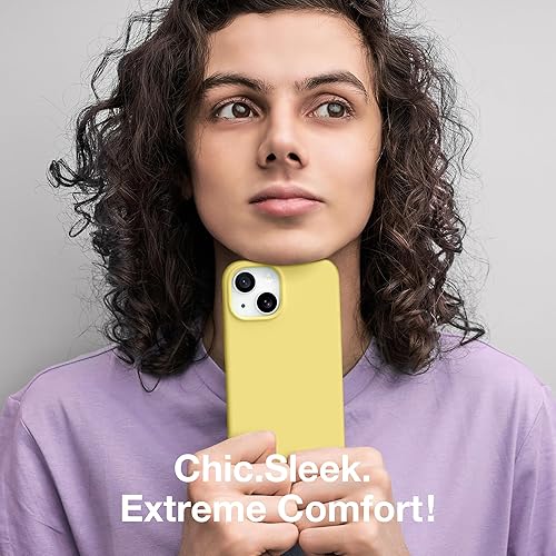 Miniatura 7 de GONEZ Funda compatible con iPhone 15, funda de silicona líquida con 2 protectores de pantalla + 2 protectores de lente de cámara, forro de