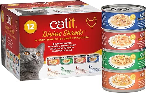 Miniatura 7 de Catit Divine Shreds in Jelly, comida húmeda prémium para gatos, pollo con hígado y brócoli
