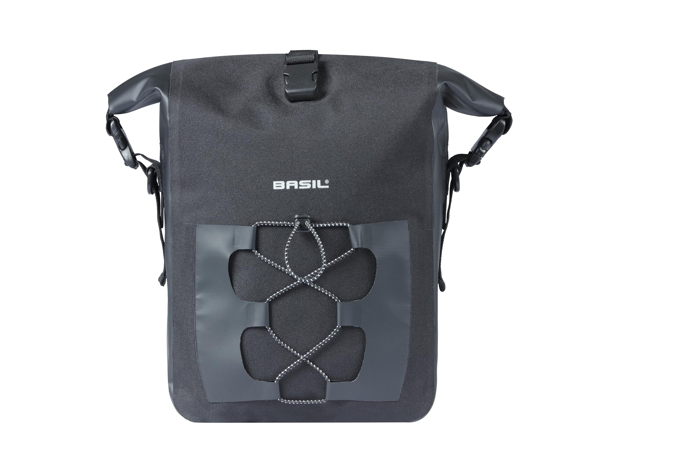 Basil Einzelpacktasche Navigator M schwarz, 24x14x34cm, 14ltr, MIK Studs, 18263