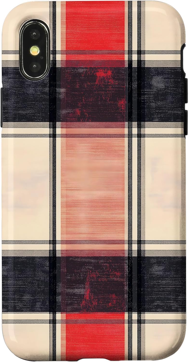 Vintage Red Plaid Pattern Case for iPhone 14 Pro Max