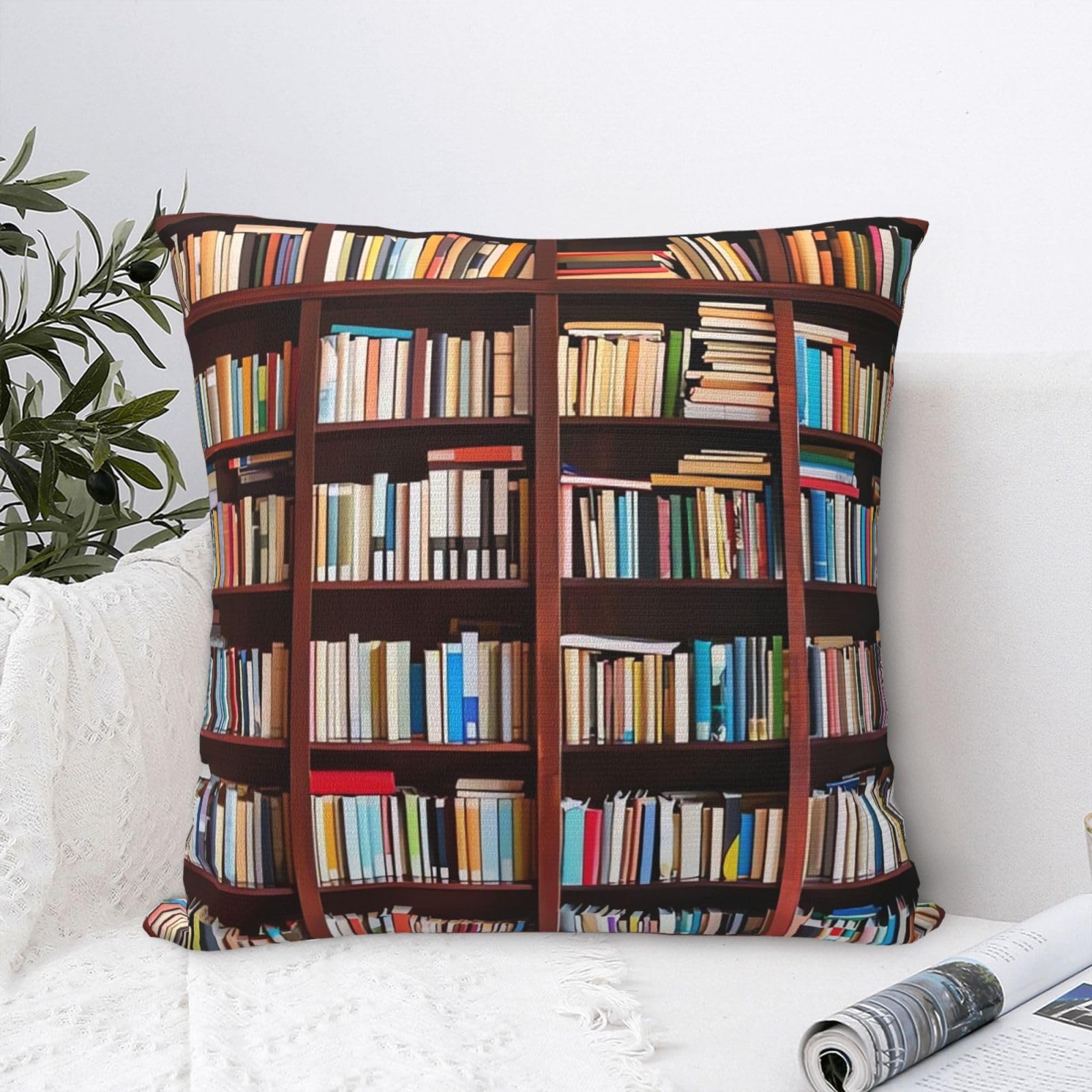FodPand Luxury Velvet Throw Pillow Covers 24"x24" Super Soft Decorative Pillow Cases - Books Pillowcases Modern Lumbar Cushion Cases for Couch Sofa Bed Pillow Shams