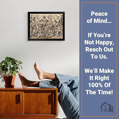 Miniatura 5 de Ritmo de otoño de cabaña perdida por Jackson Pollock  Impresión en marco plano negro  Reproducción de pintura de obras de arte fino  Póster